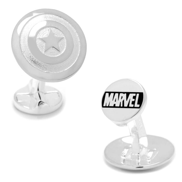 Sterling Silver 3D Captain America Shield Cufflinks Novelty Cufflinks Marvel