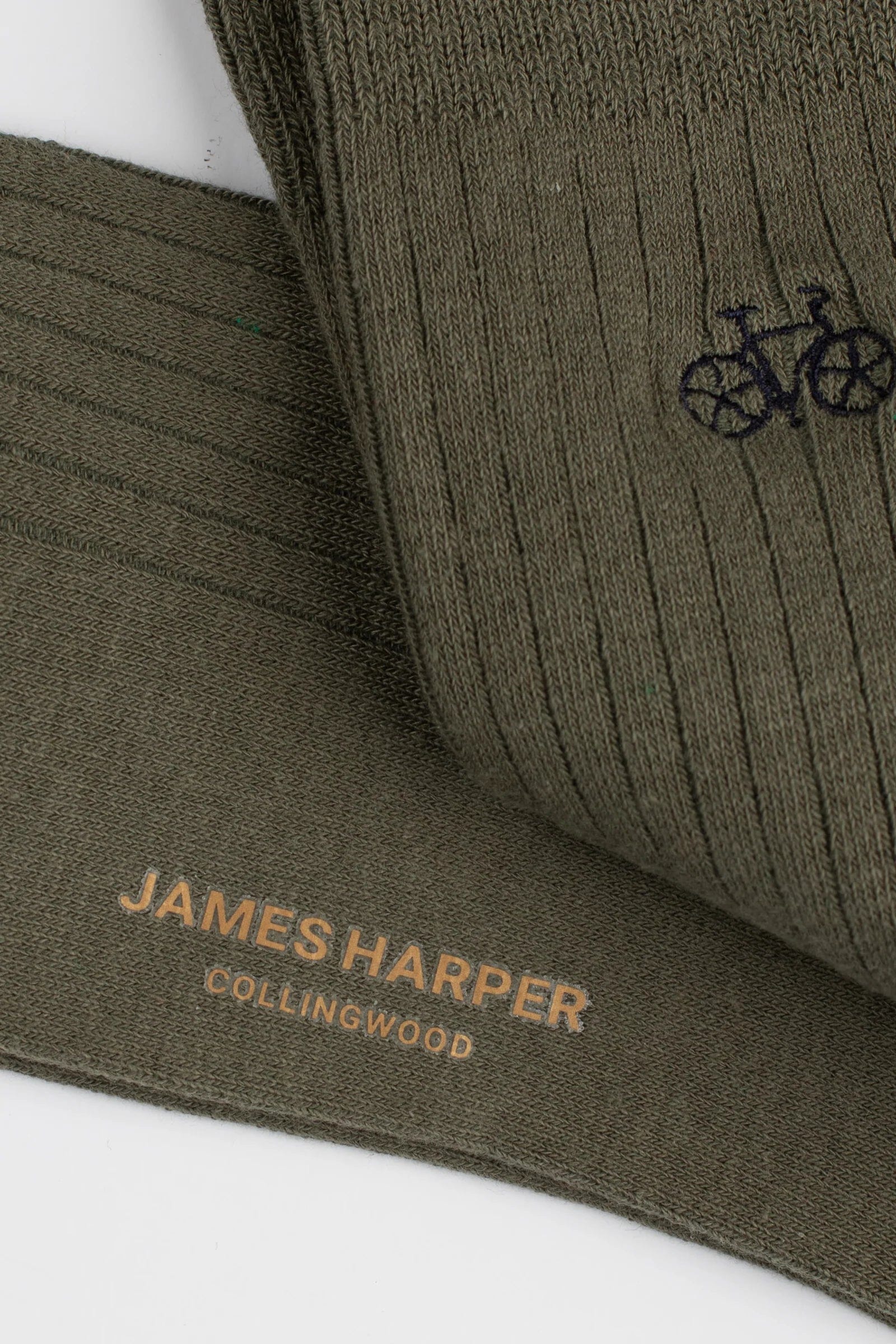 See SK3008 Olive Ribbed Socks Socks James Harper Collingwood