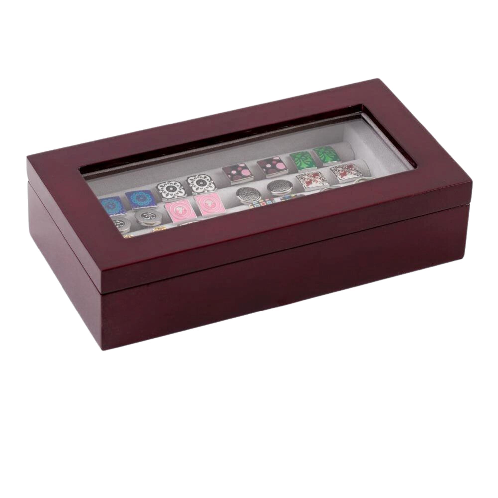 Seconds - 20 Pair Mahogany Cufflink Box Seconds Clinks Australia