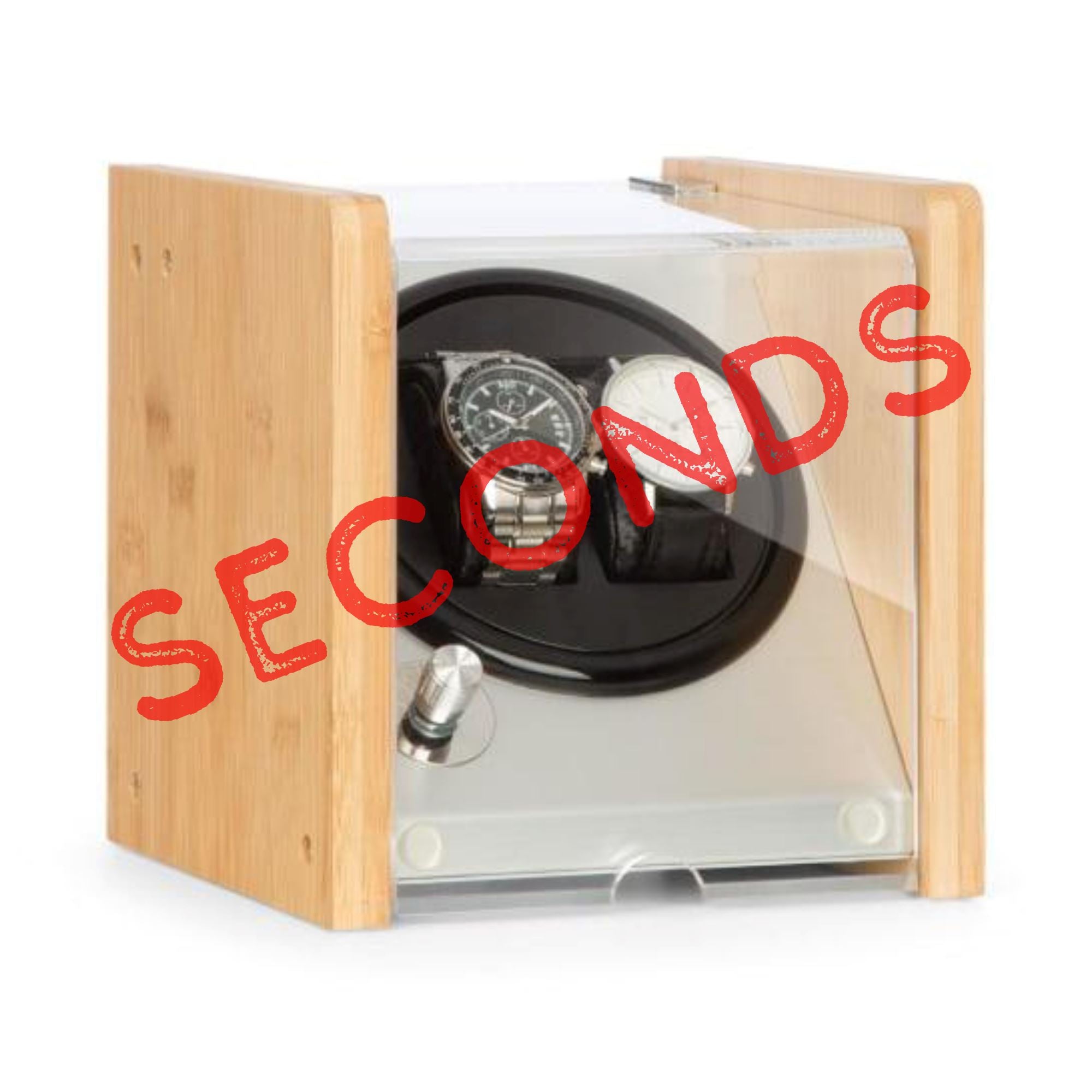 Seconds - BLAQ Watch Winder Box 2 Watches in Aluminum & Bamboo (a) Seconds Clinks