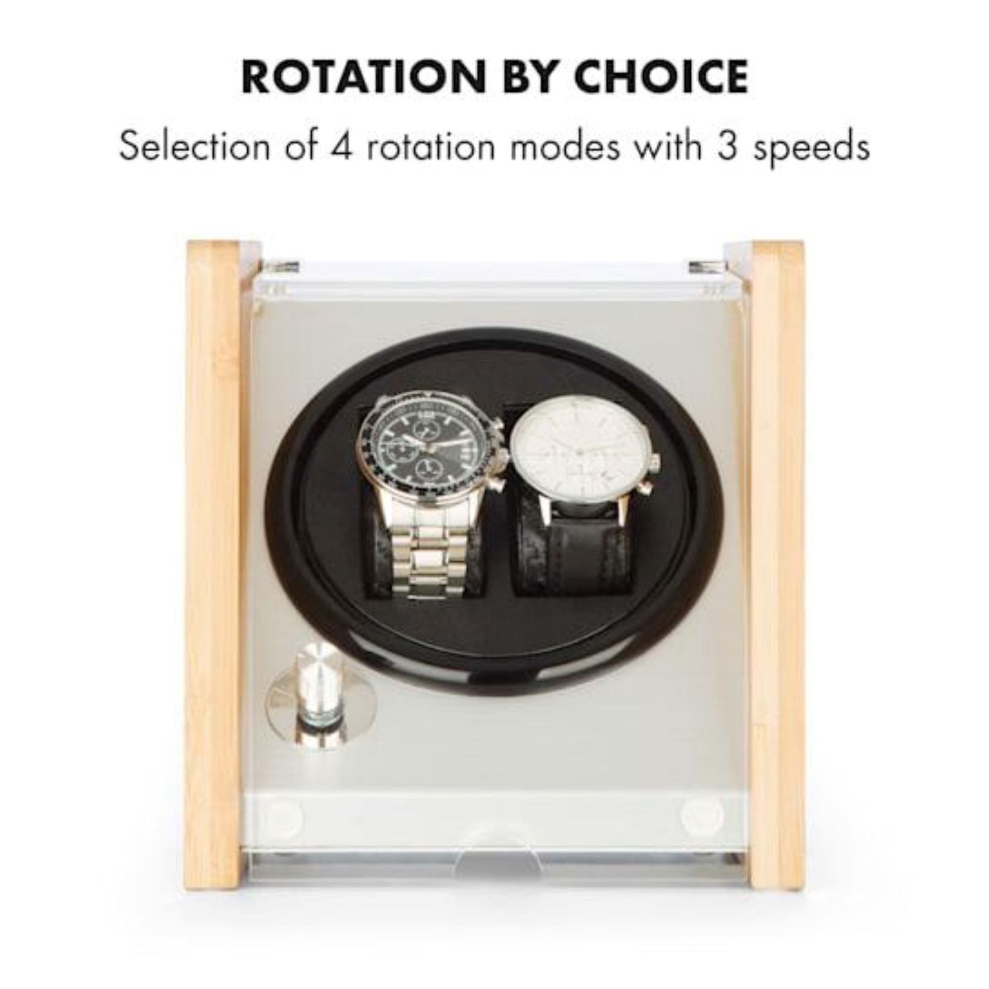 Seconds - BLAQ Watch Winder Box 2 Watches in Aluminum & Bamboo (a) Seconds Clinks