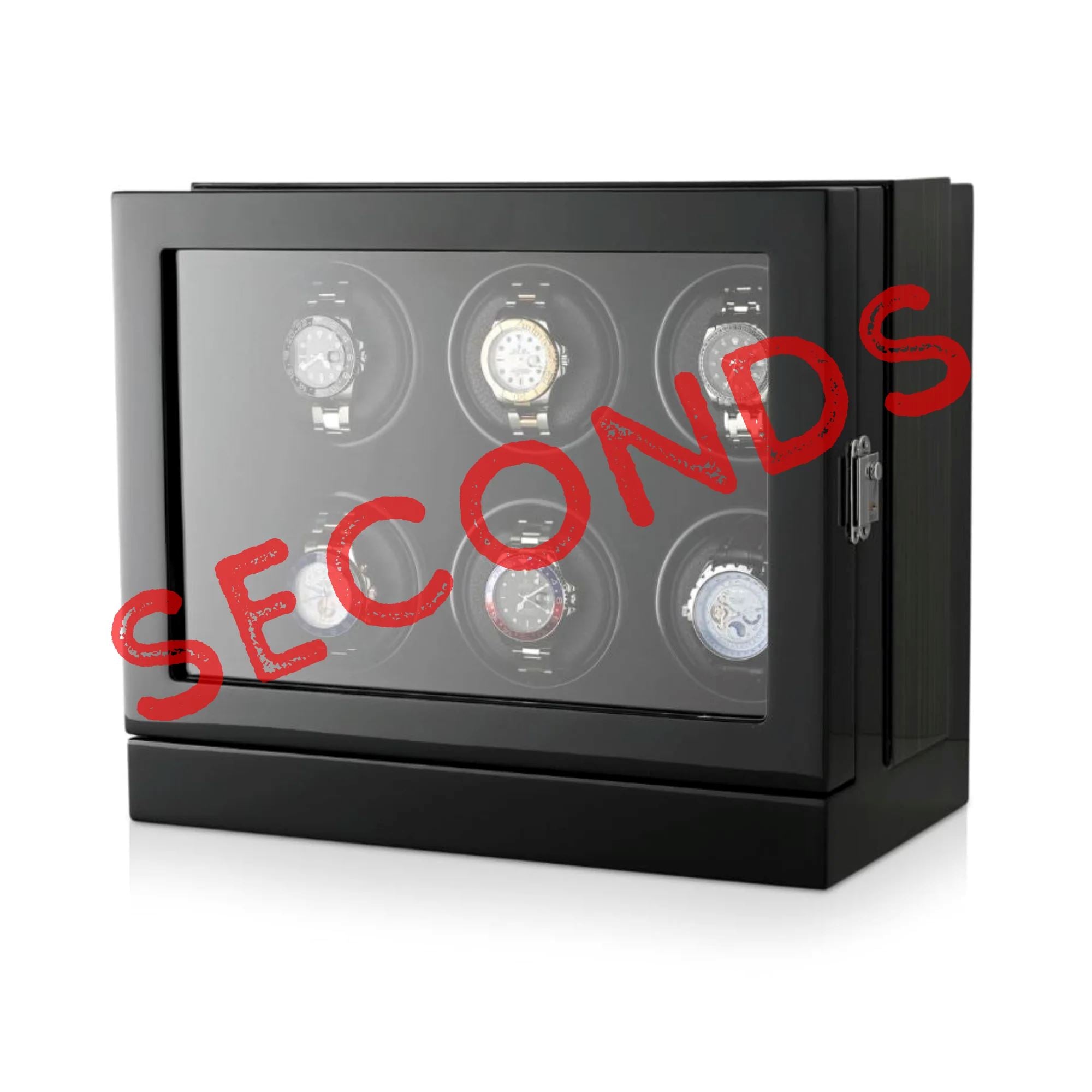 Seconds - Sydney Watch Winder Box for 6 Watches in Black (c) Seconds Clinks