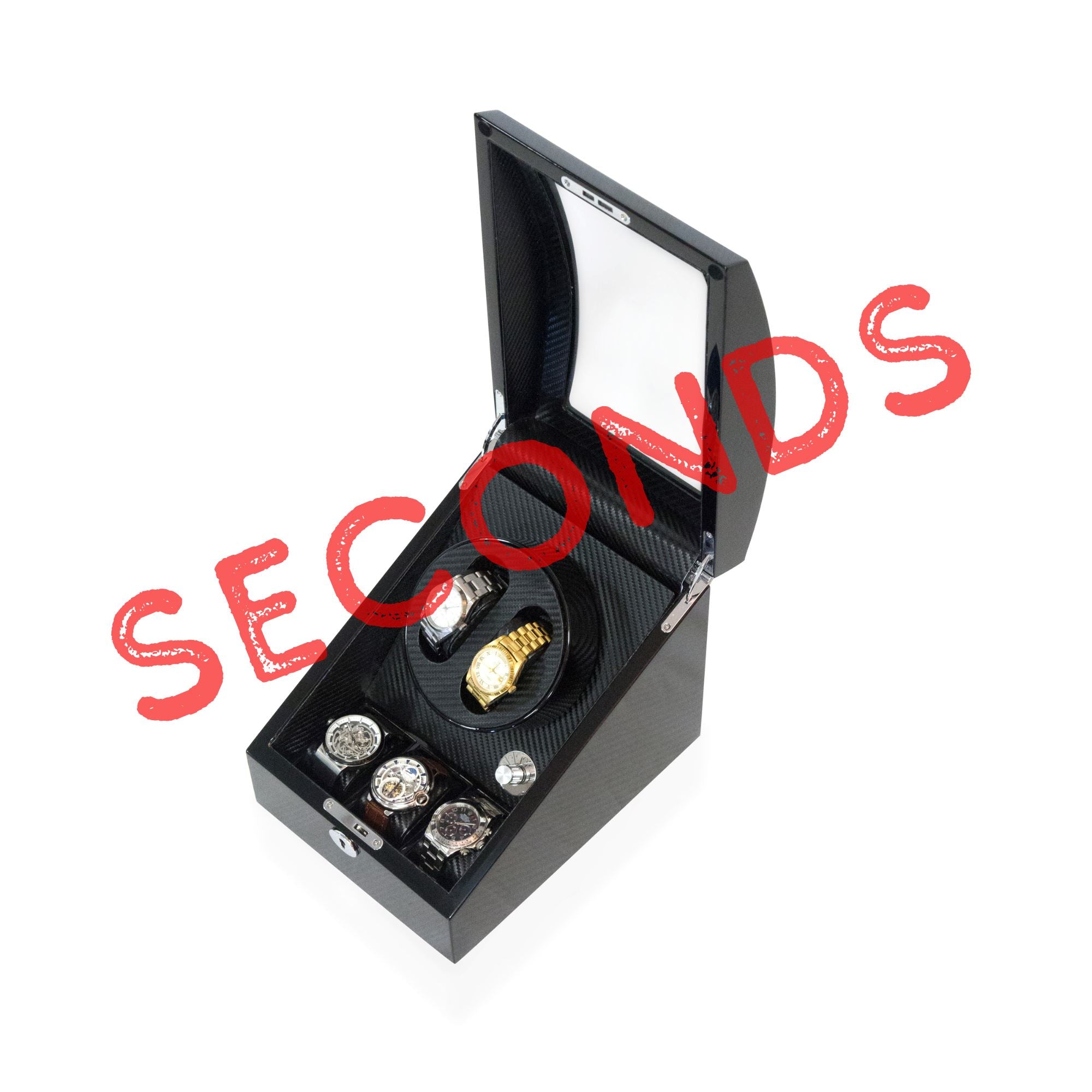 Seconds - Avoca Watch Winder Box for 2+3 Watches in Black (Old Model) Seconds Clinks