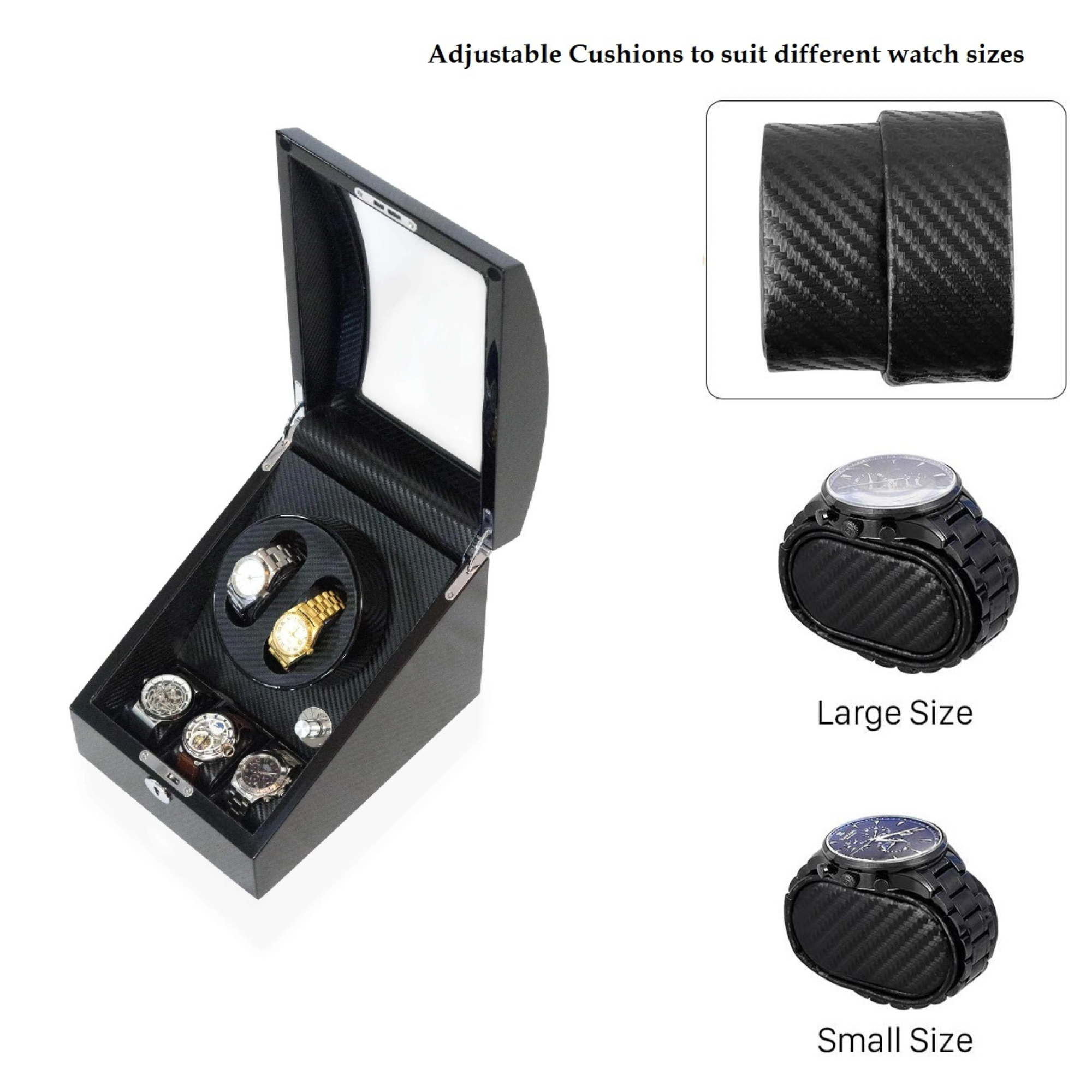 Seconds - Avoca Watch Winder Box for 2+3 Watches in Black (Old Model) (a)
