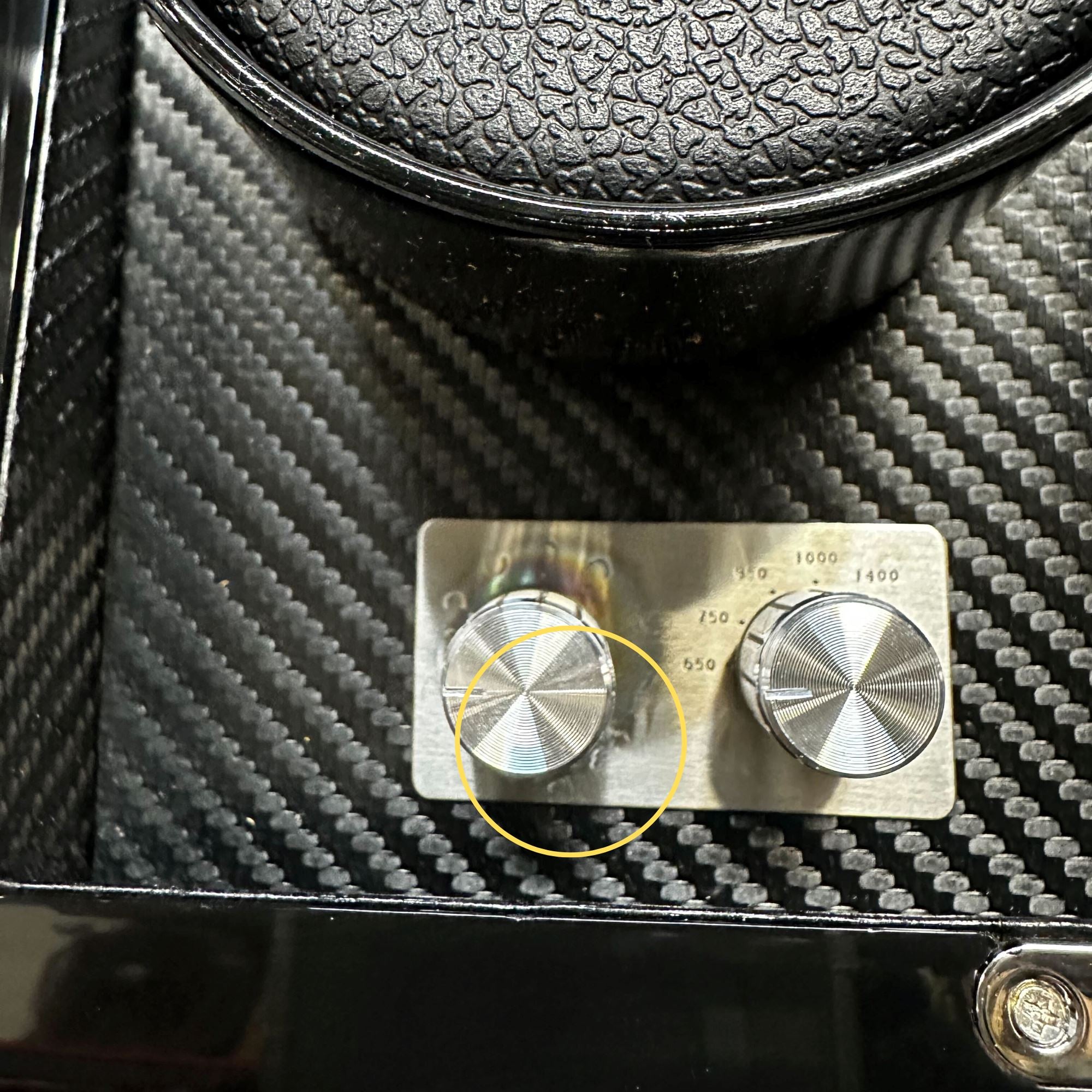 Seconds - Waratah Black Carbon Fibre Watch Winder Box for 2 Watches (e) Seconds Clinks