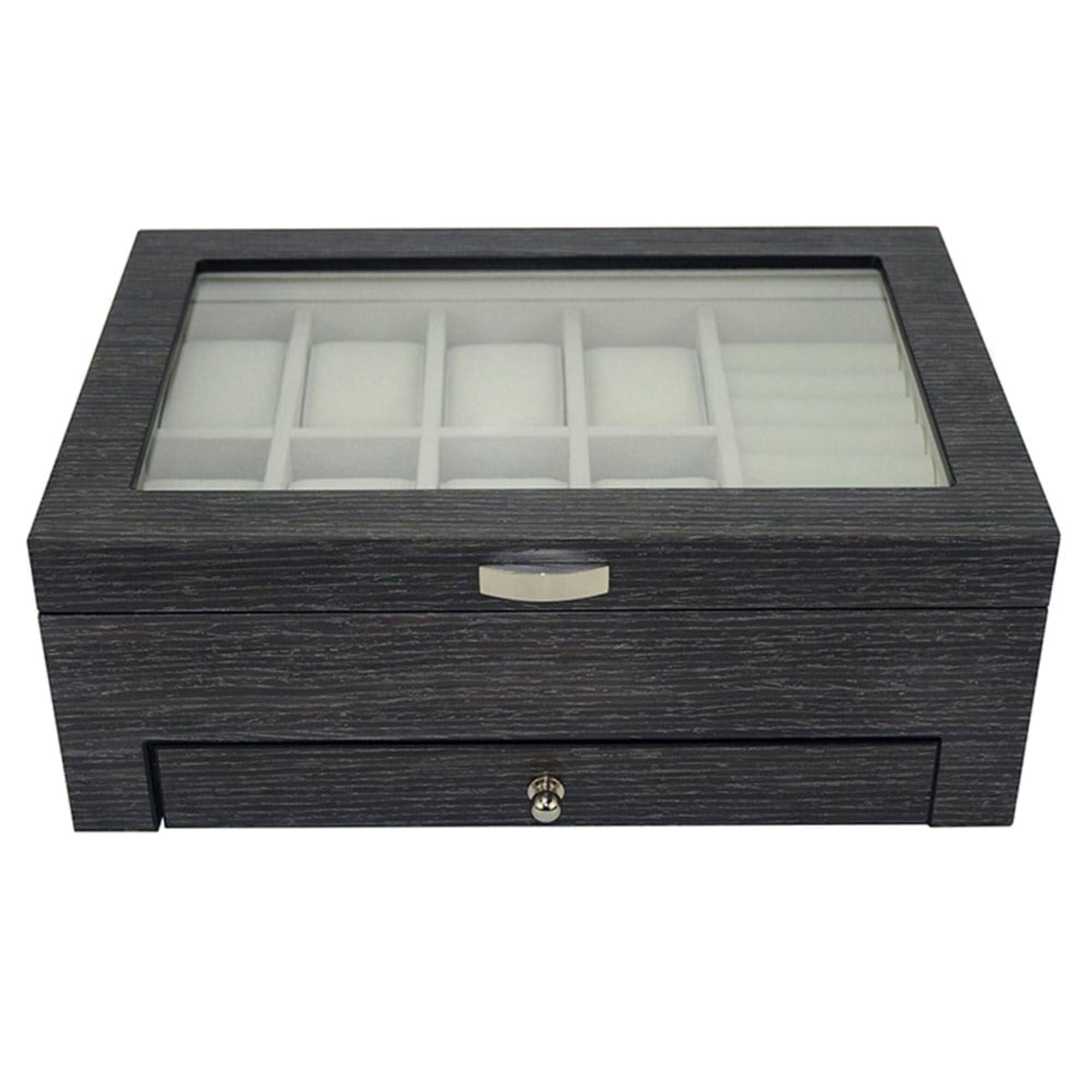 Seconds - Ginko Wooden Cufflink Watch Box with a Drawer (B) Seconds Clinks