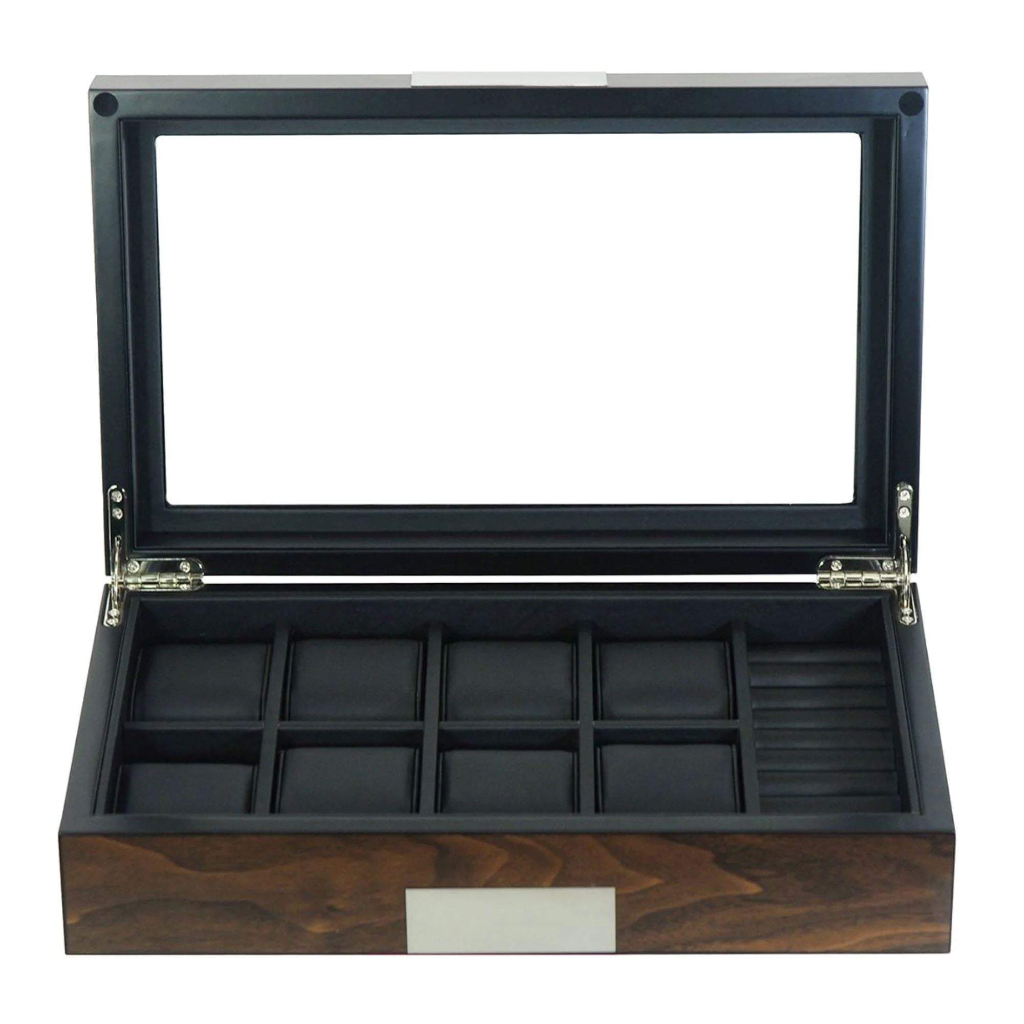 Seconds - 8 Slots Walnut Wooden Watch/Cufflink Box Seconds Clinks