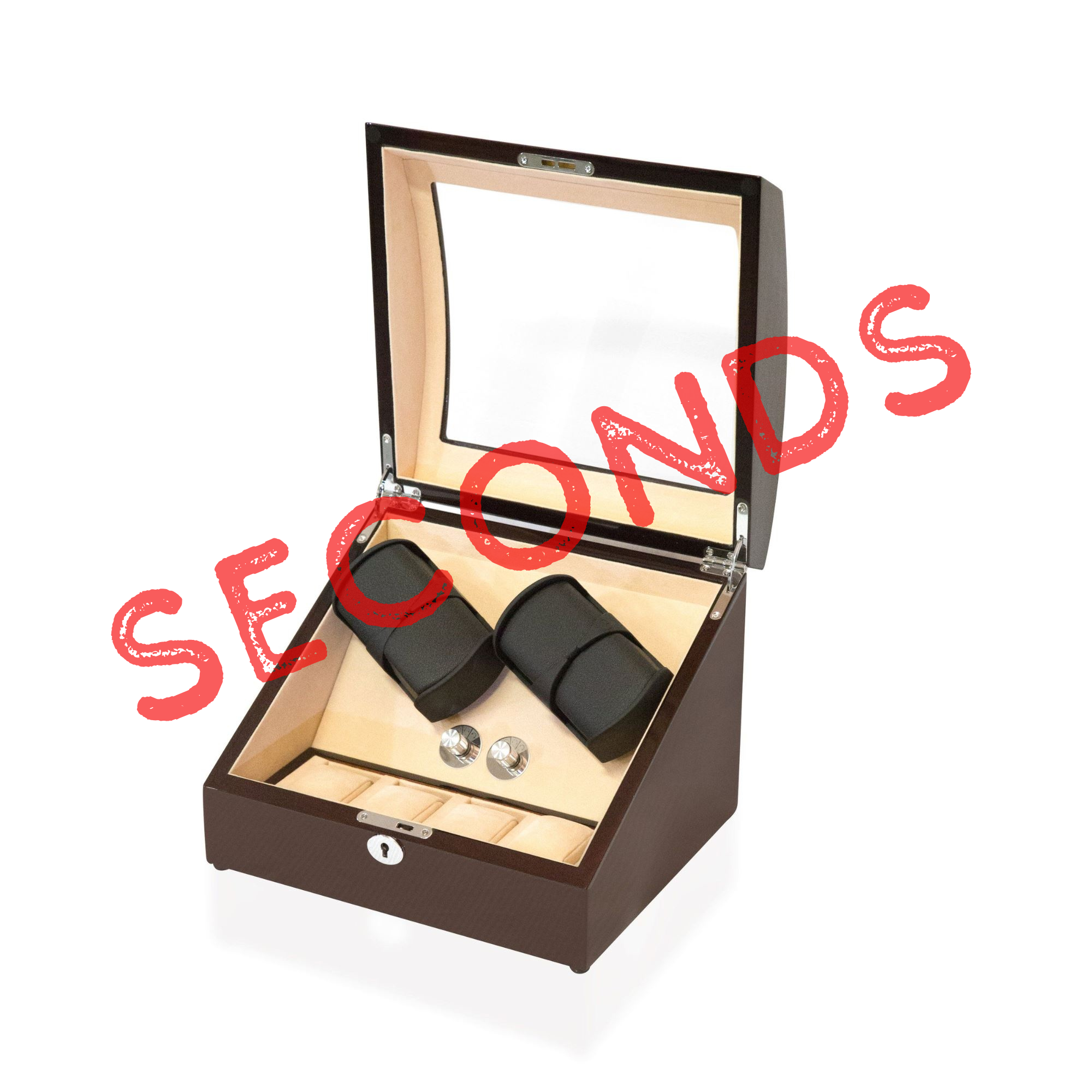 Seconds - Avoca Watch Winder Box 4 + 4 Watches in Mahogany (H)