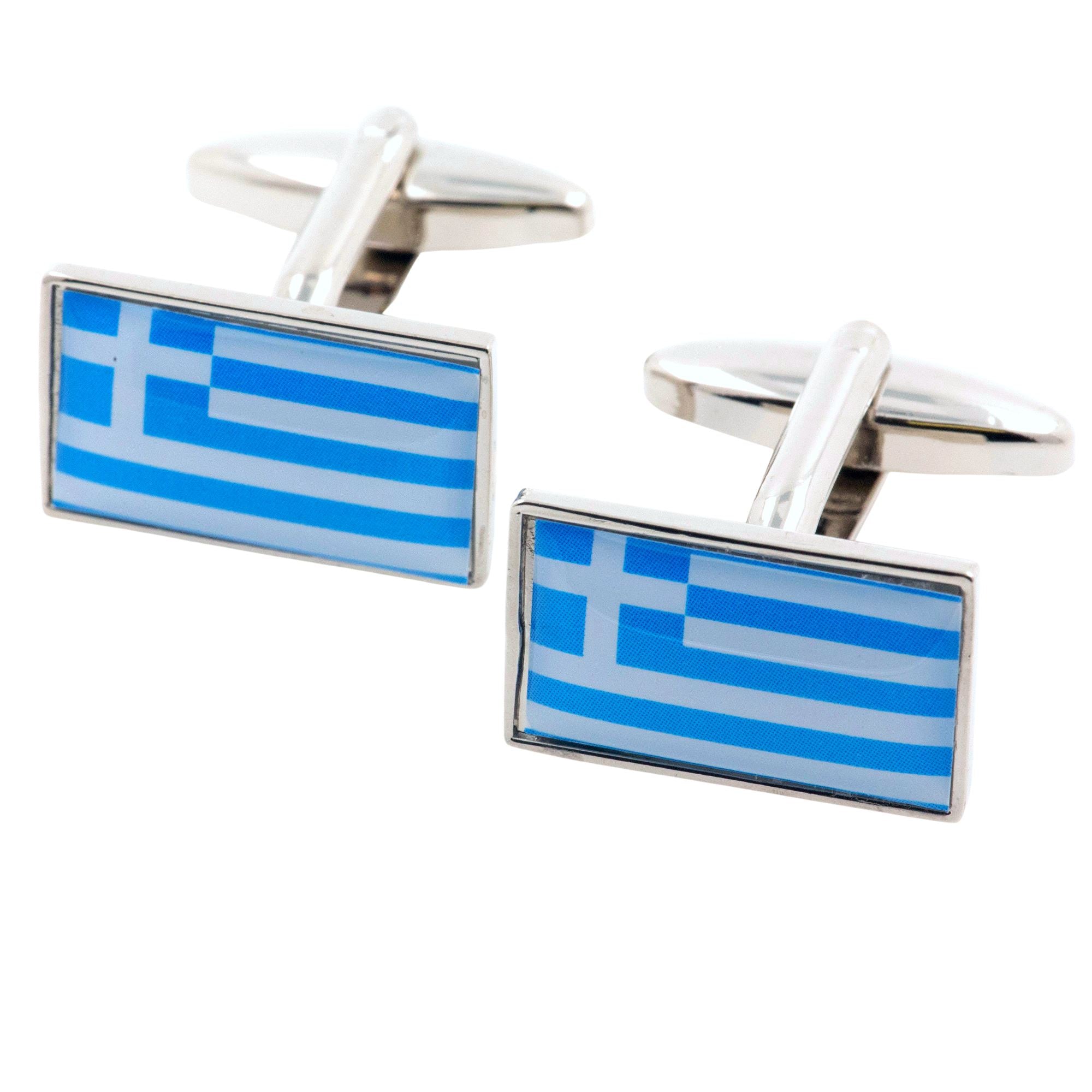Flag of Greece Cufflinks Novelty Cufflinks Clinks