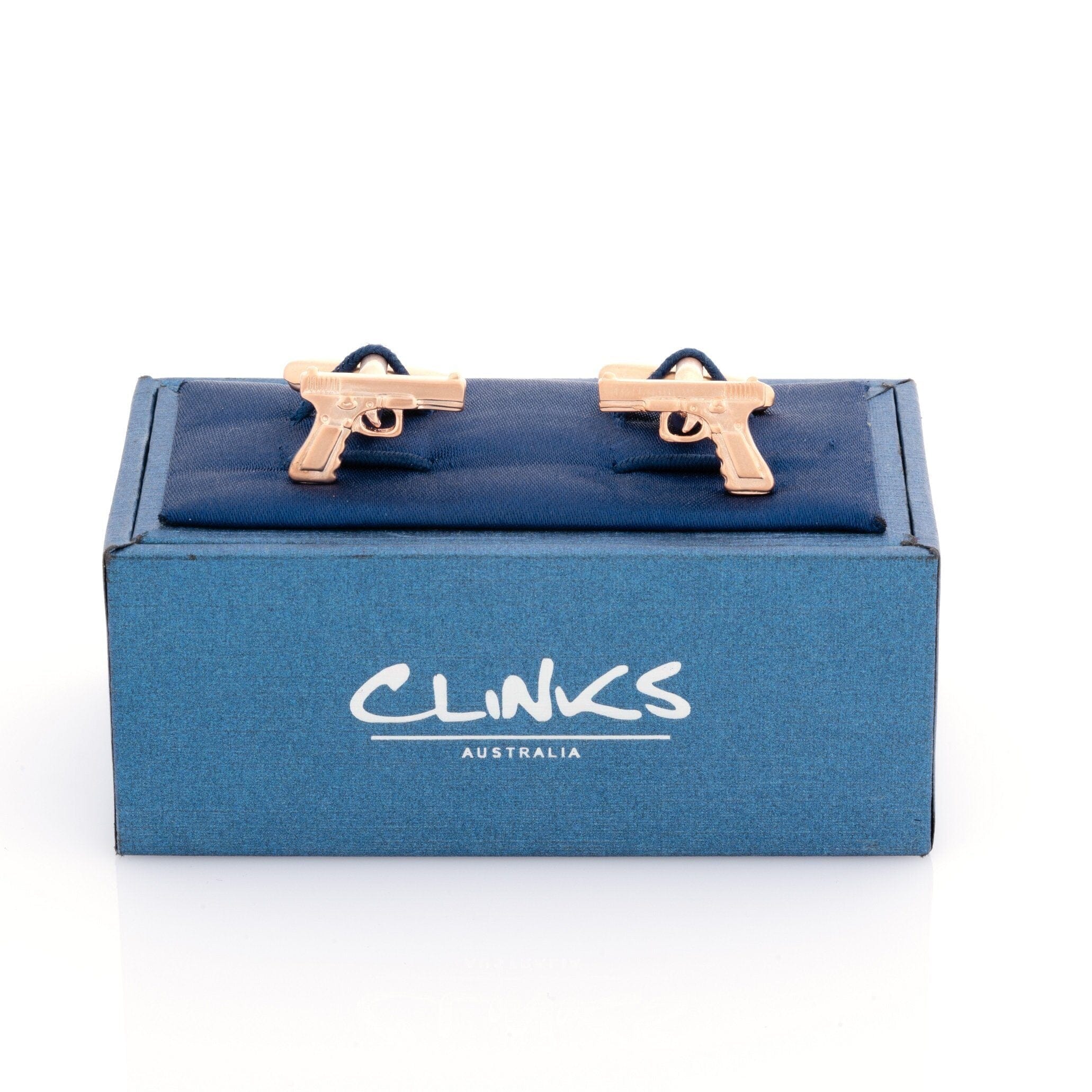 Rose Gold Hand Gun Cufflinks Novelty Cufflinks Clinks Australia