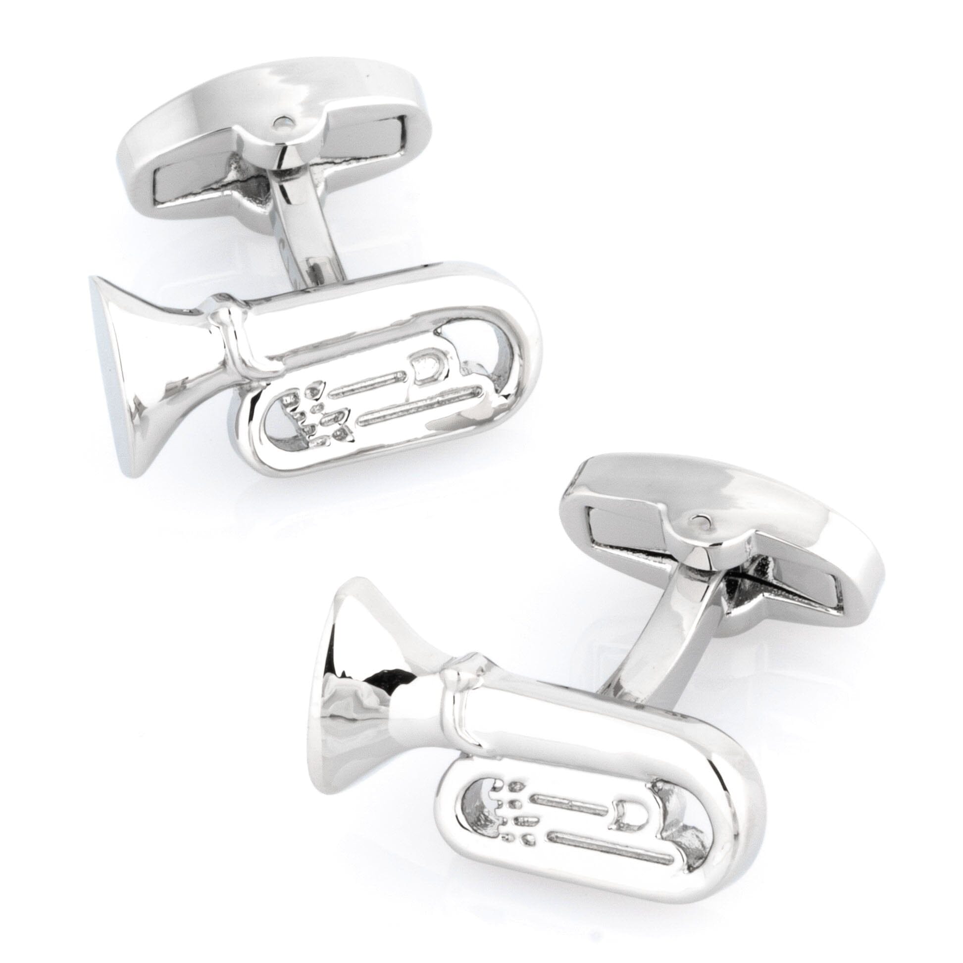 Tuba Cufflinks Silver Novelty Cufflinks Clinks Australia Tuba Cufflinks Silver