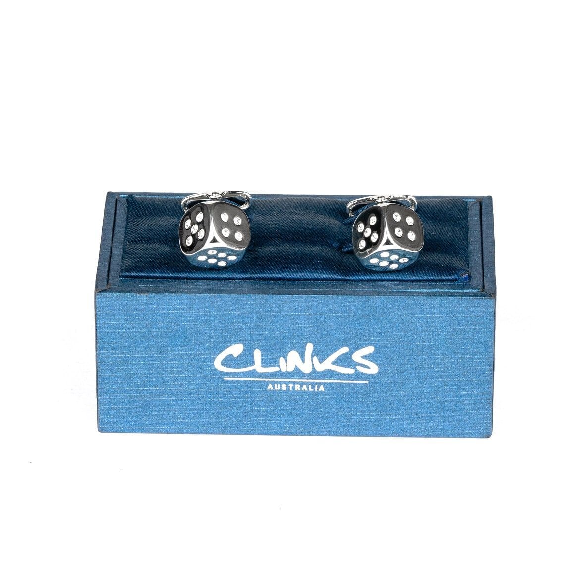 Silver "Diamond" Dice Cufflinks Novelty Cufflinks Clinks Australia