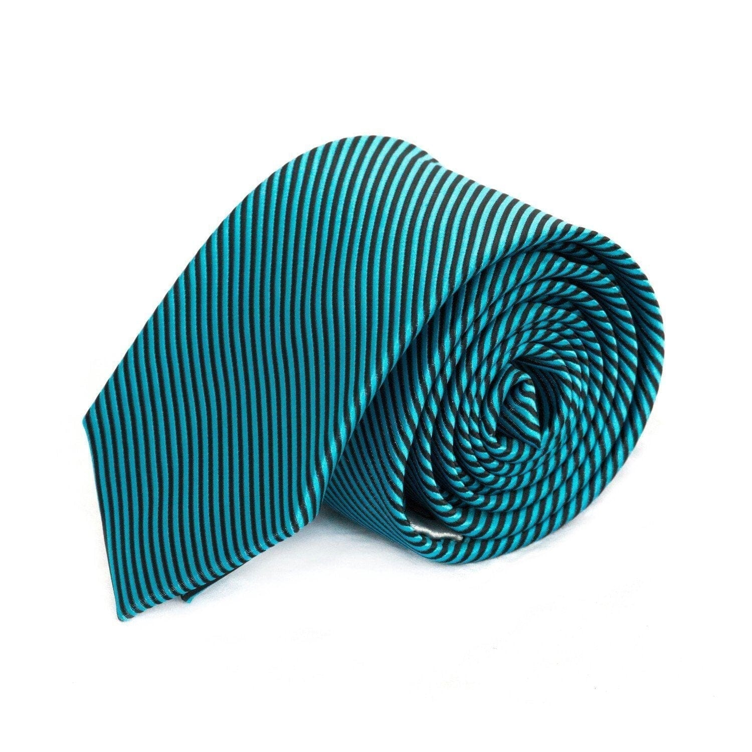 Teal and Black Stripe MF Tie Ties Cuffed.com.au
