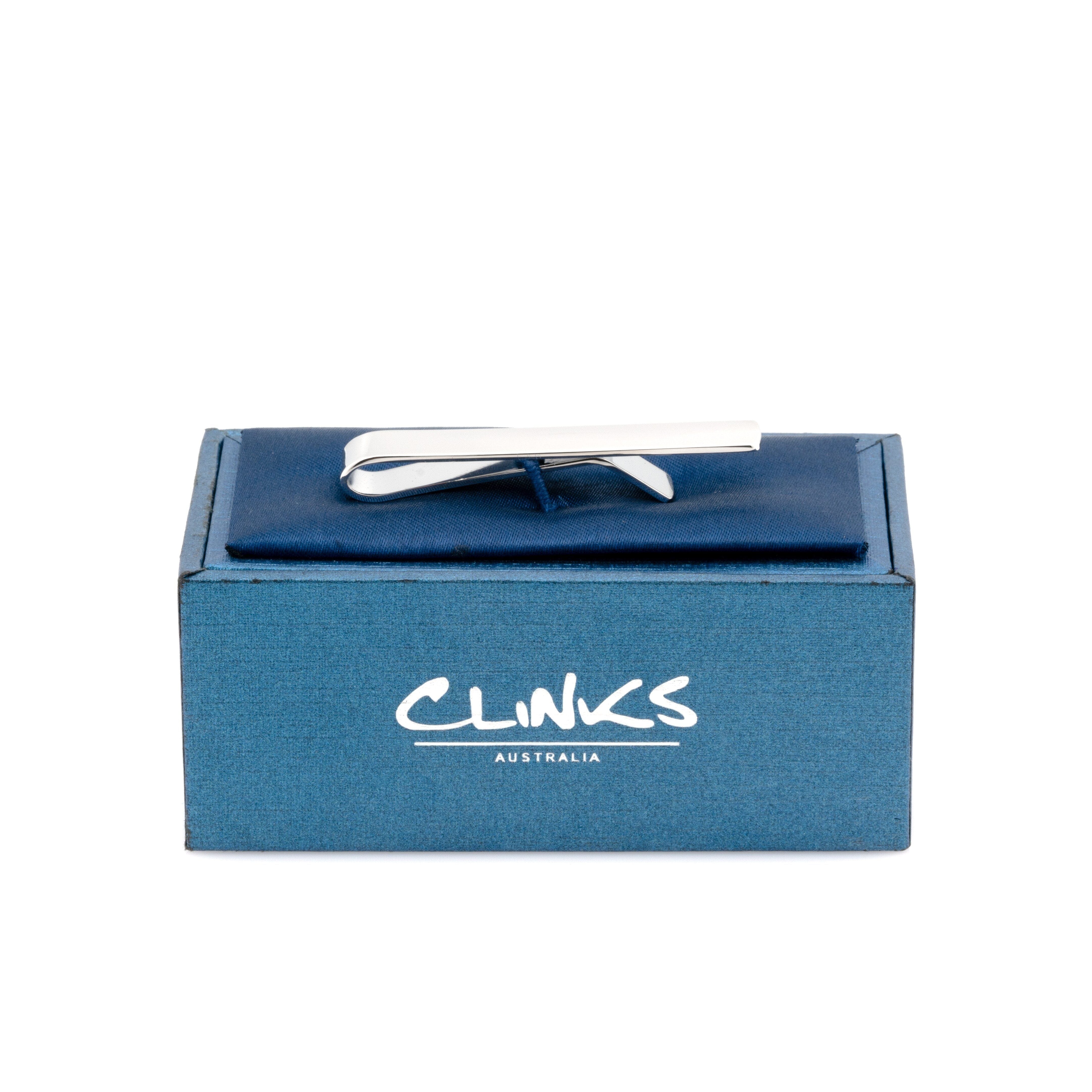 Brushed Silver Tie Bar Tie Clips Clinks