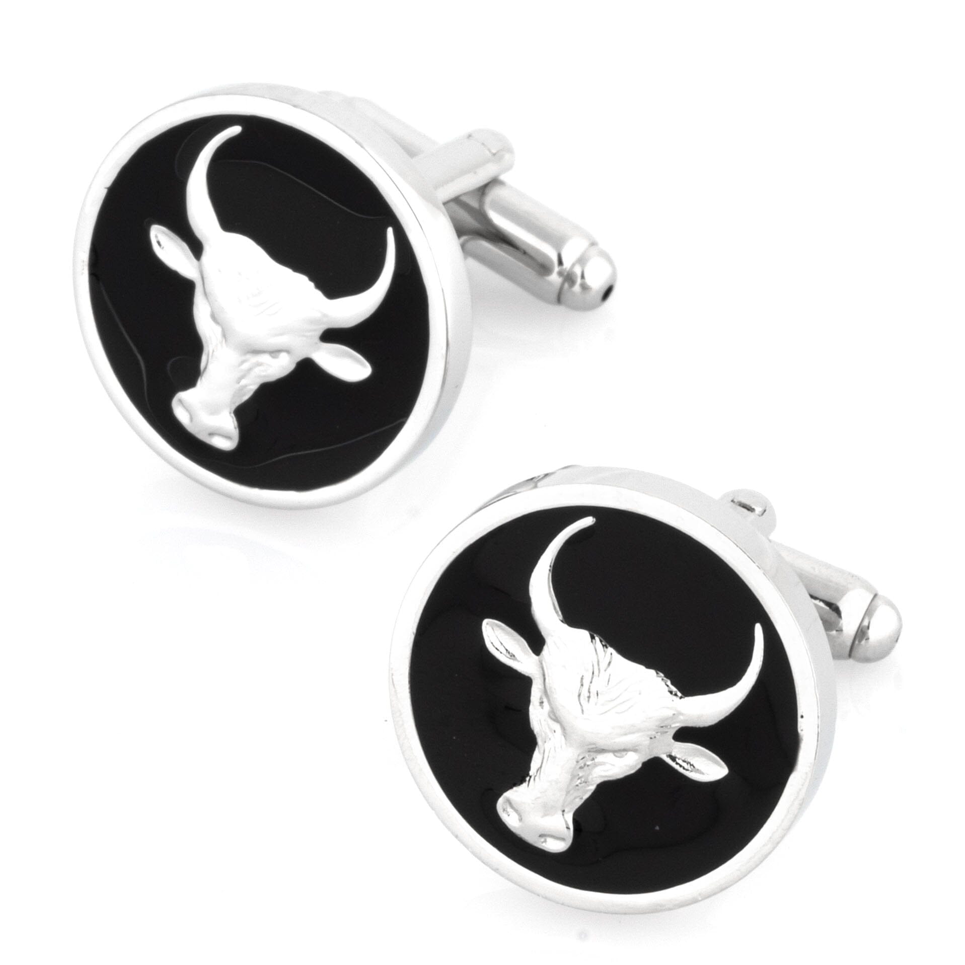 Bull Black Enamel Cufflinks Novelty Cufflinks Clinks Australia