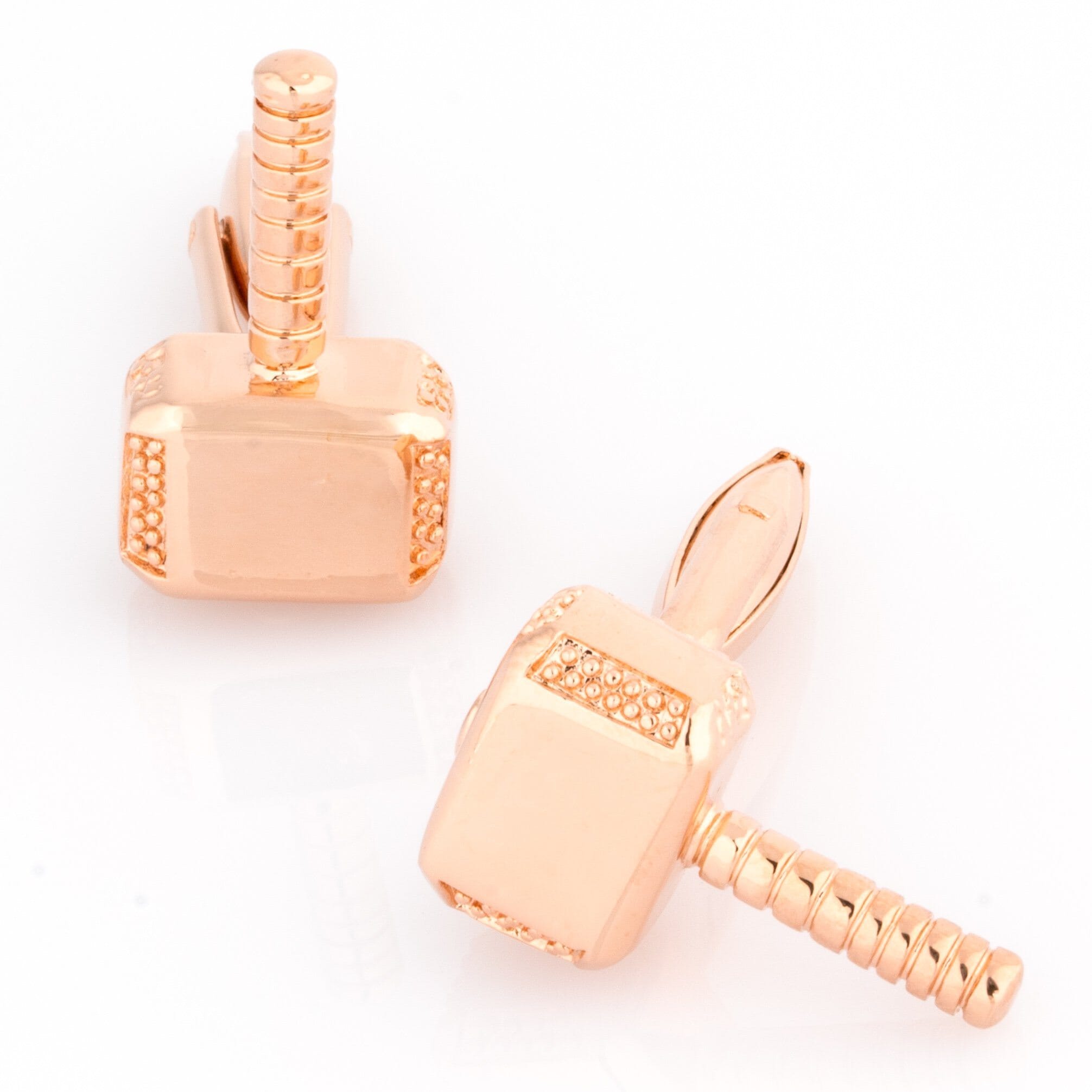 Thor Style Hammer Cufflinks Rose Gold Novelty Cufflinks Clinks Australia Thor Style Hammer Cufflinks Rose Gold