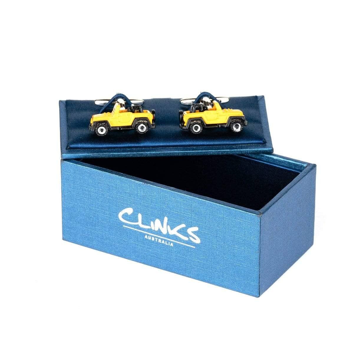 Yellow Jeep Cufflinks Novelty Cufflinks Clinks Australia