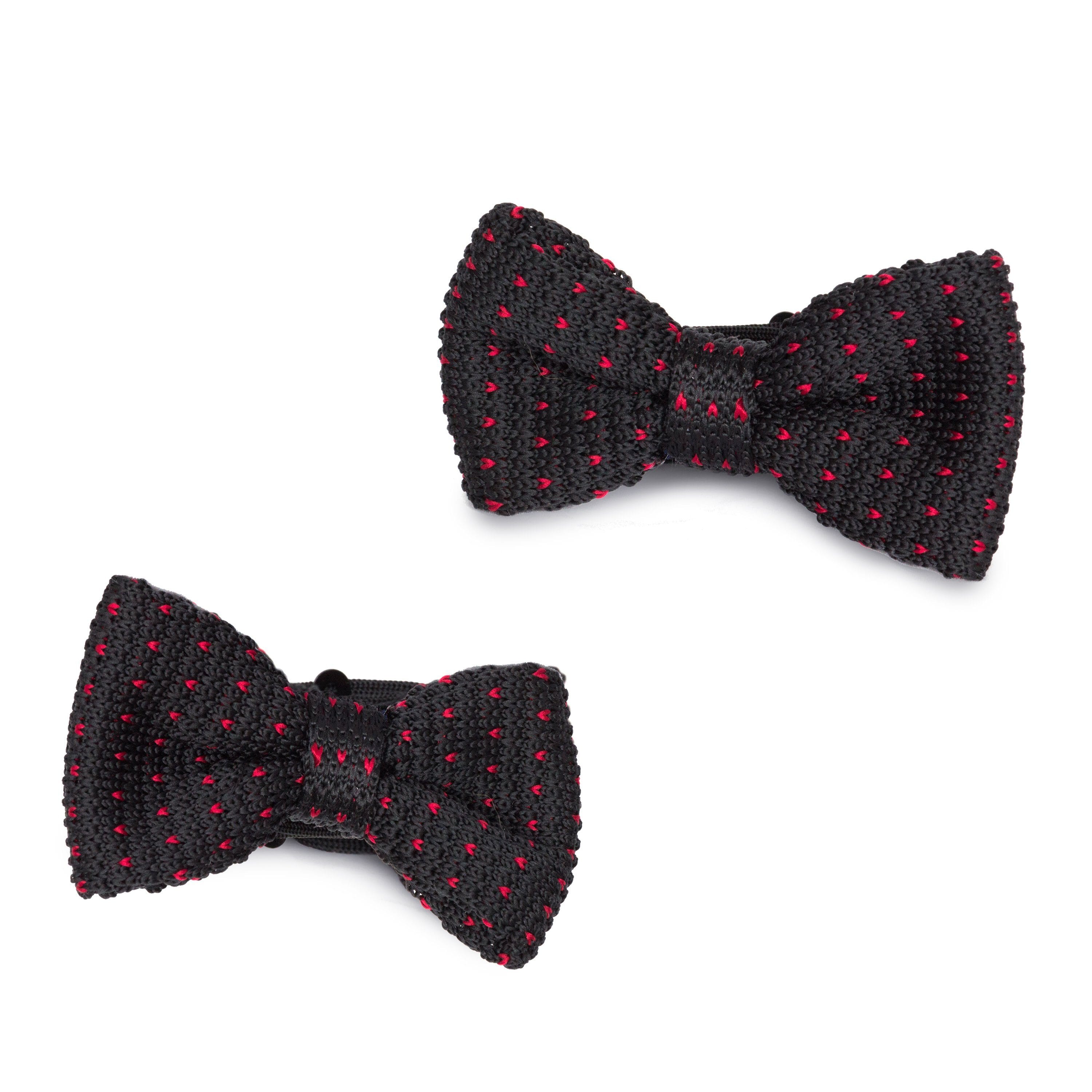 Black/Red Dot Adult Knit Bowtie Bow Ties Clinks Australia