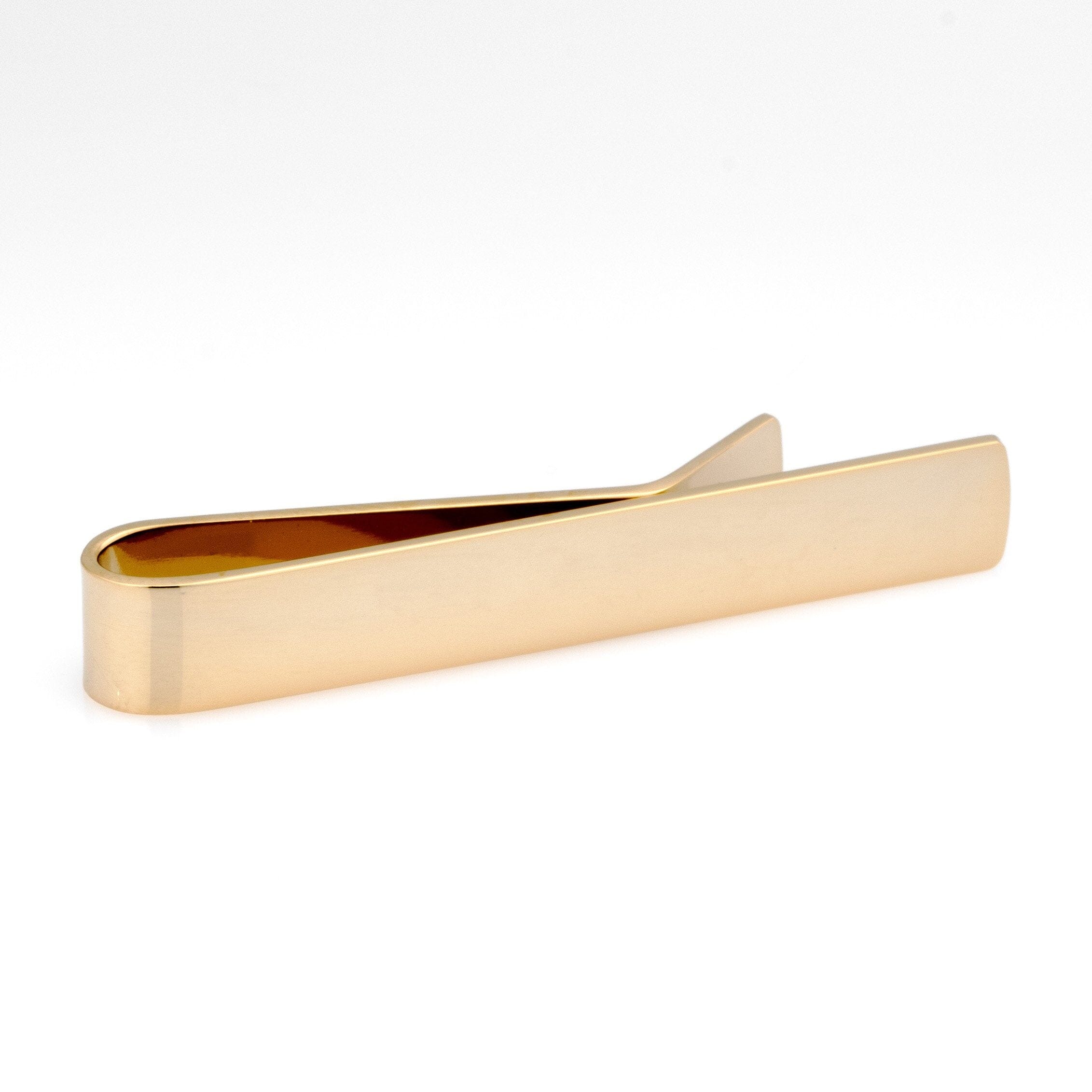 Shiny Gold Tie Bar Tie Clips Clinks