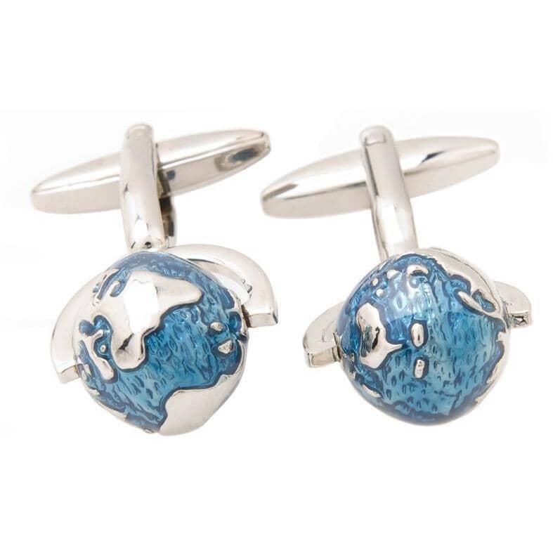 Blue Abstract Spinning Globe Cufflinks Novelty Cufflinks Clinks Australia