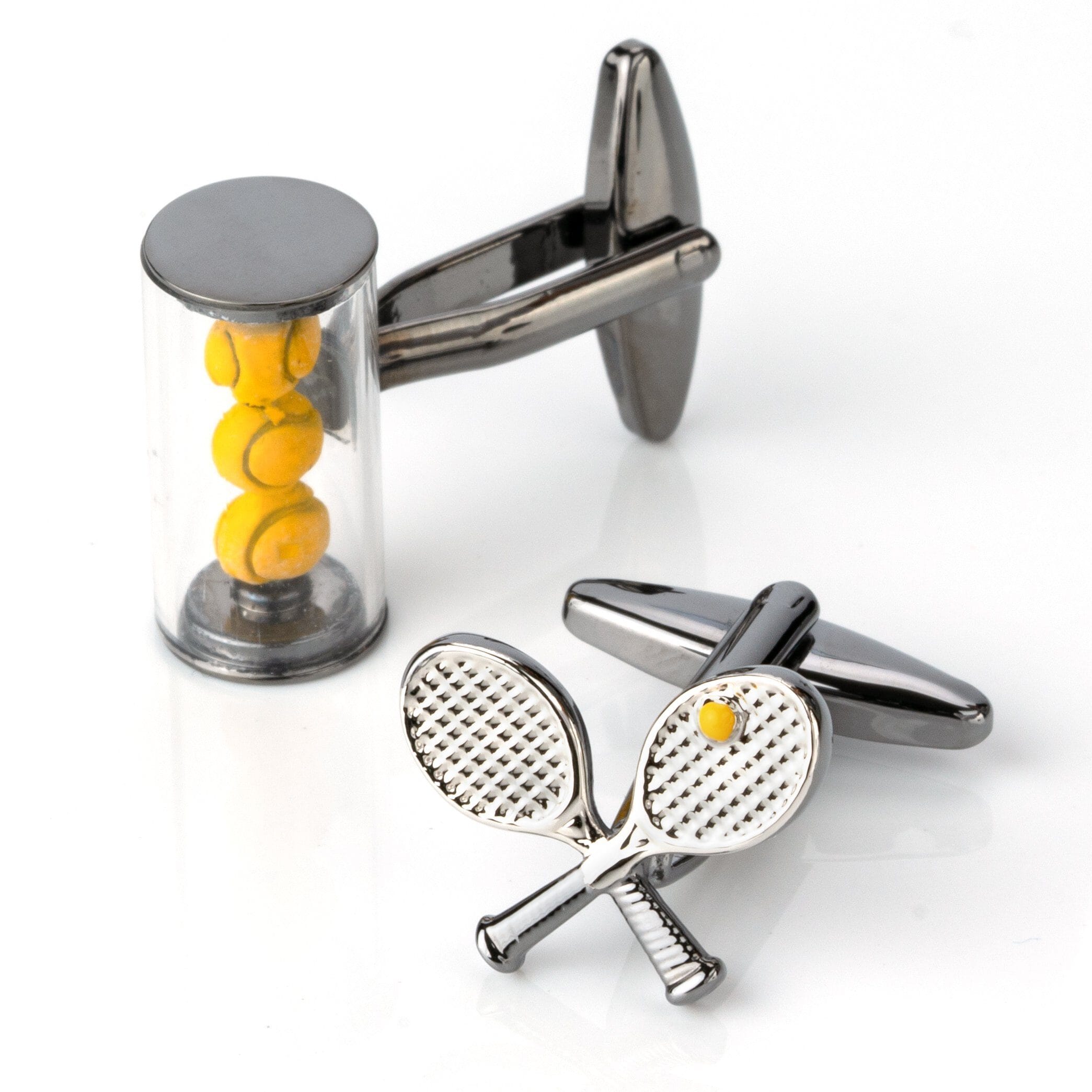 Tennis Racquet and Balls Cufflinks Novelty Cufflinks Clinks Australia Tennis Racquet and Balls Cufflinks