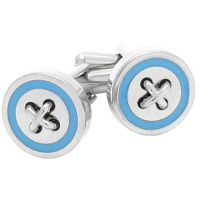 Blue Button Cufflinks Classic & Modern Cufflinks Clinks Australia Blue Button Cufflinks