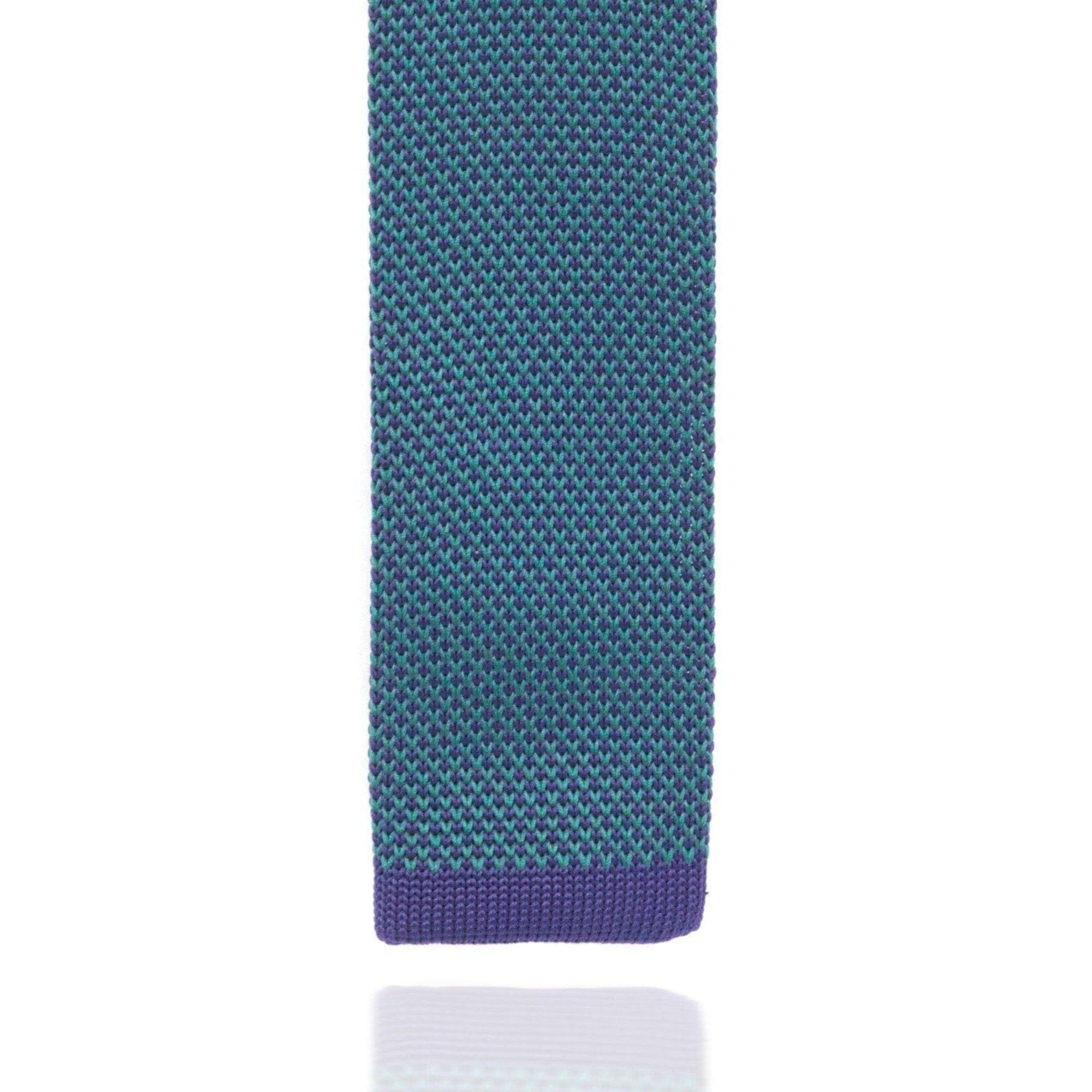 Green and Navy Weave Knitted Tie Ties Cuffed.com.au