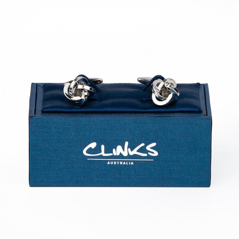 Silver Square Knot Cufflinks Classic & Modern Cufflinks Clinks Australia