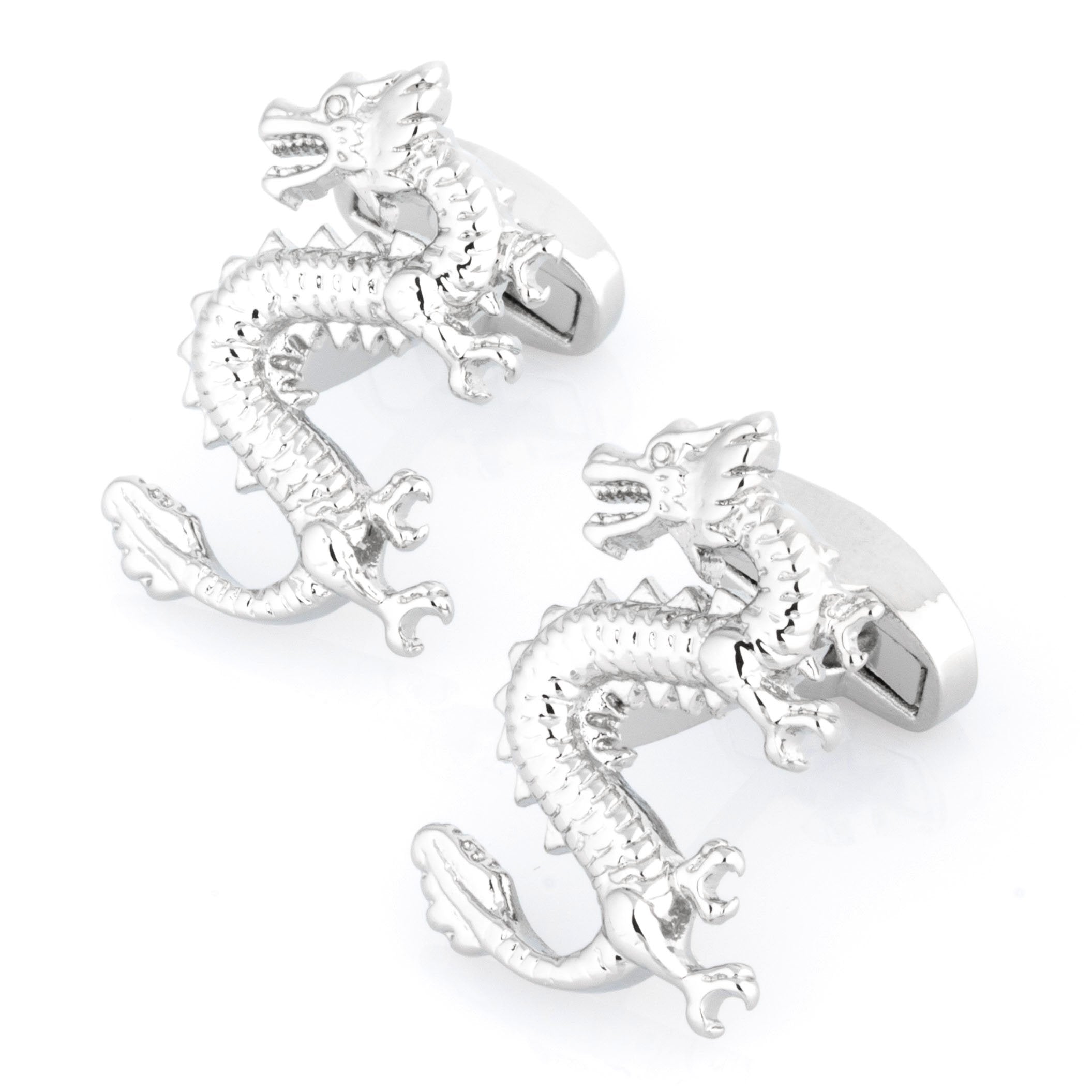 Silver Lucky Chinese Dragon Cufflinks Novelty Cufflinks Clinks Australia