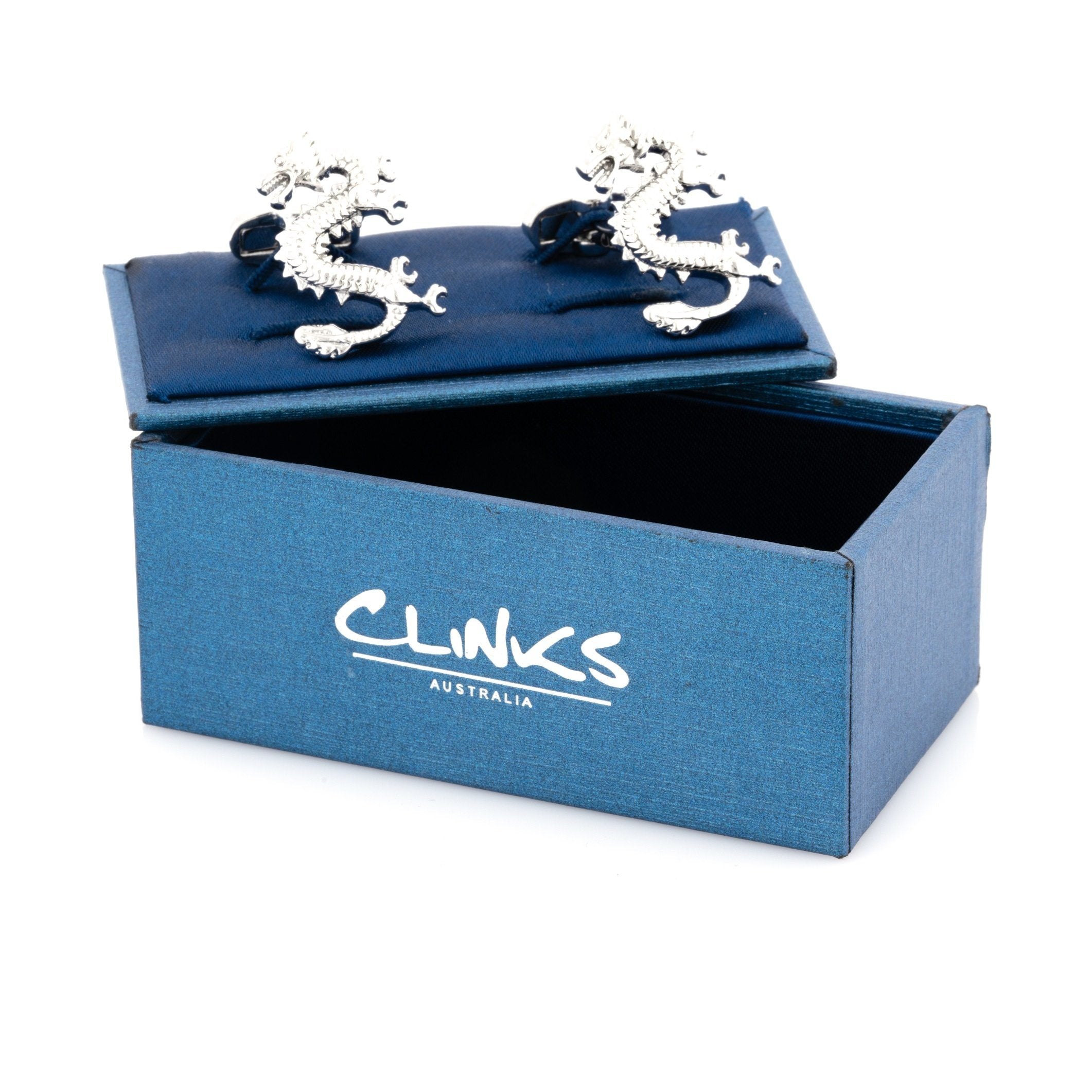 Silver Lucky Chinese Dragon Cufflinks Novelty Cufflinks Clinks Australia
