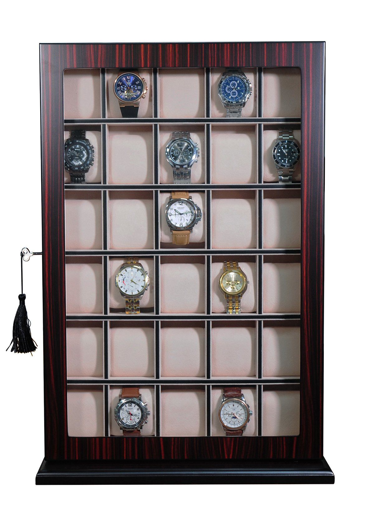 Ebony Wooden Watch Cabinet for 30 watches Watch Boxes Clinks Australia Ebony Wooden Watch Cabinet for 30 watches