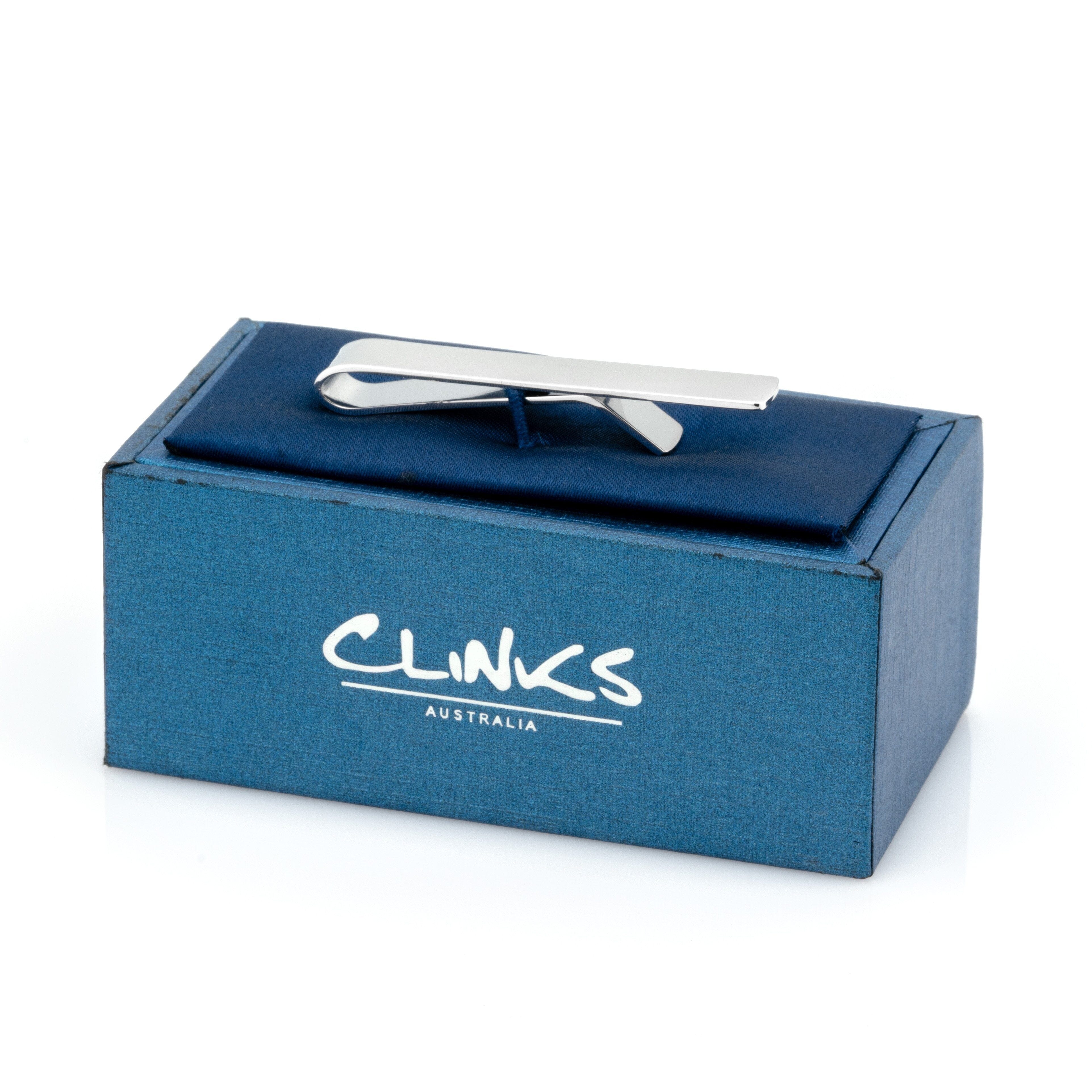 Brushed Silver Tie Bar Tie Clips Clinks