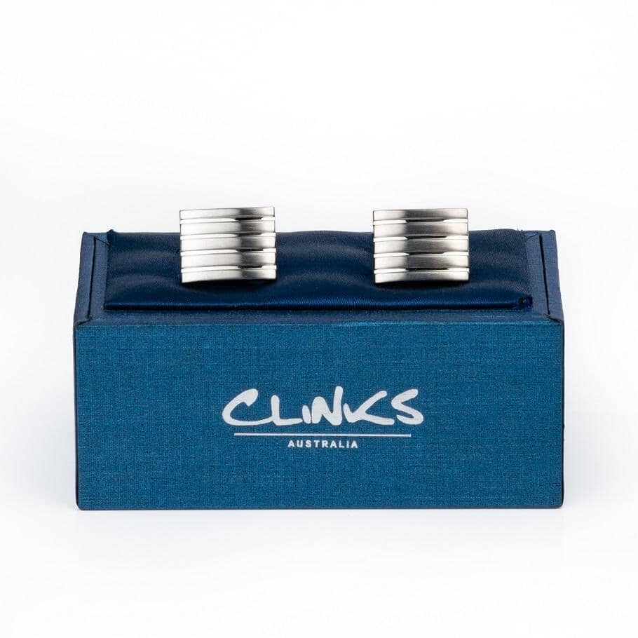 Silver Classic Groove Cufflinks Classic & Modern Cufflinks Clinks Australia
