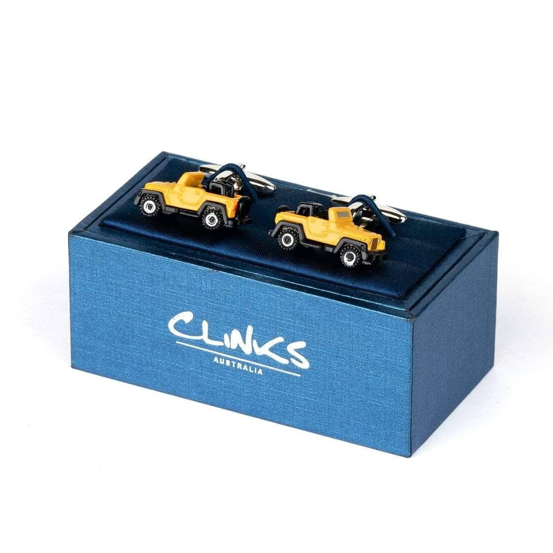 Yellow Jeep Cufflinks Novelty Cufflinks Clinks Australia