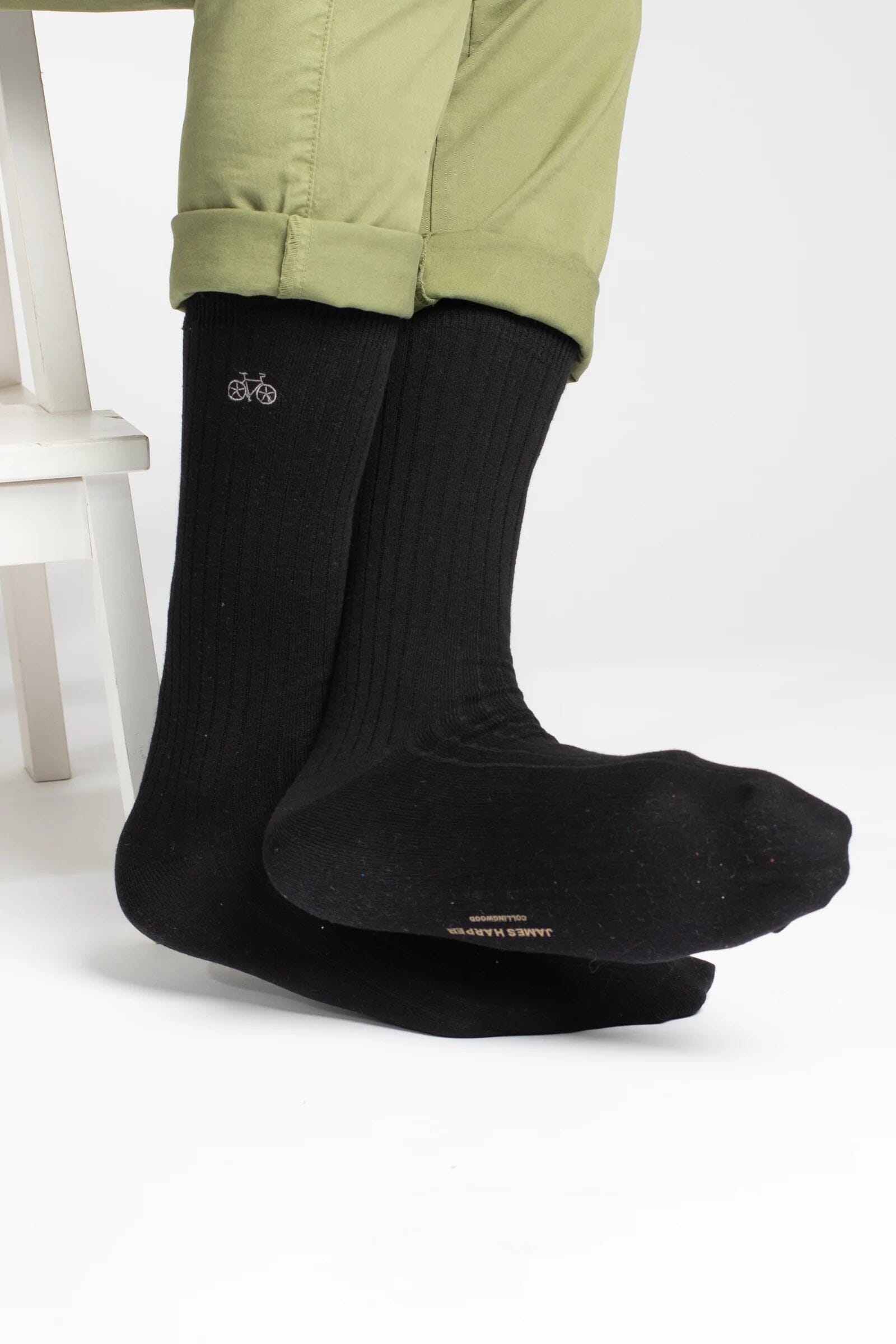 Black Ribbed Socks Socks Clinks