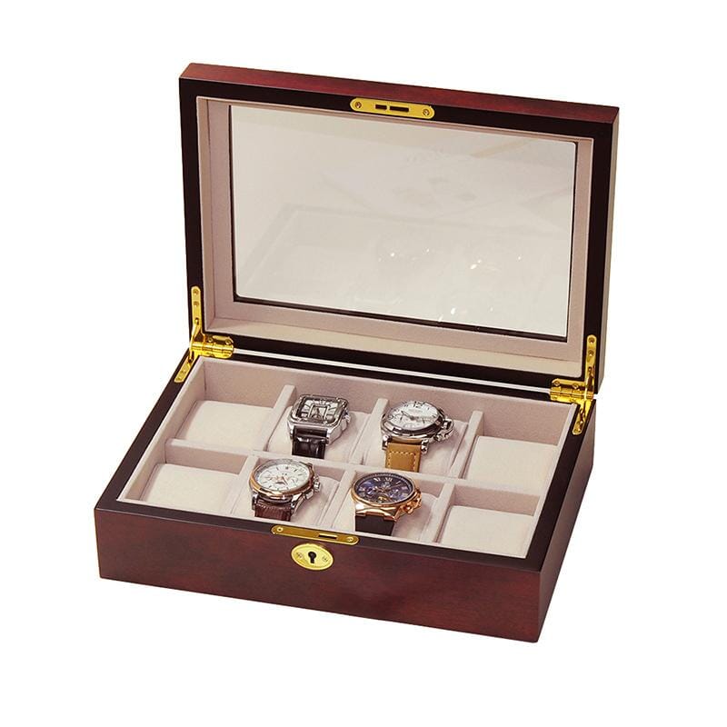 Cherry Wooden Watch Box for 8 Watches Watch Boxes Clinks