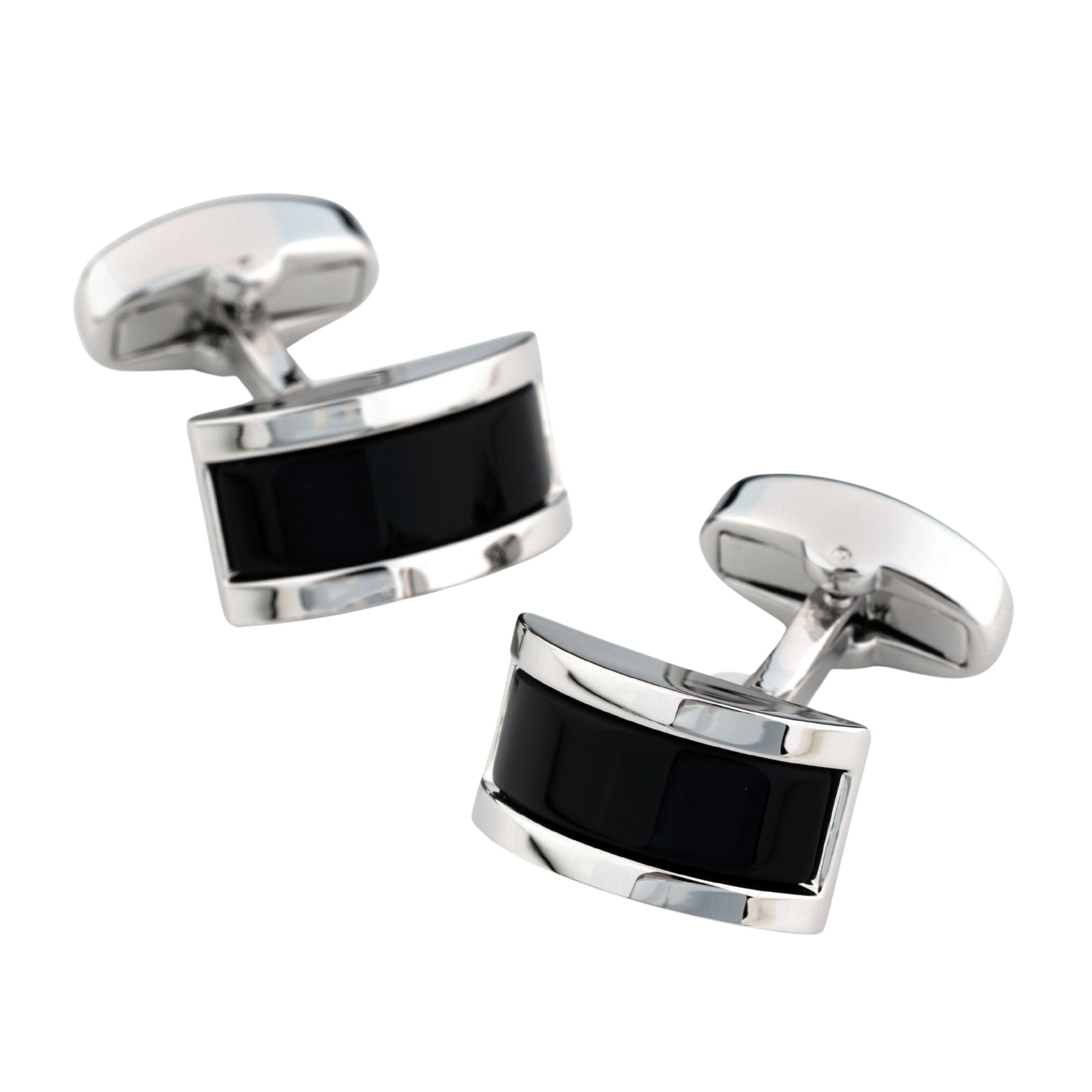 Midnight Black Cateye Cufflinks Classic & Modern Cufflinks Clinks Australia Midnight Black Cateye Cufflinks