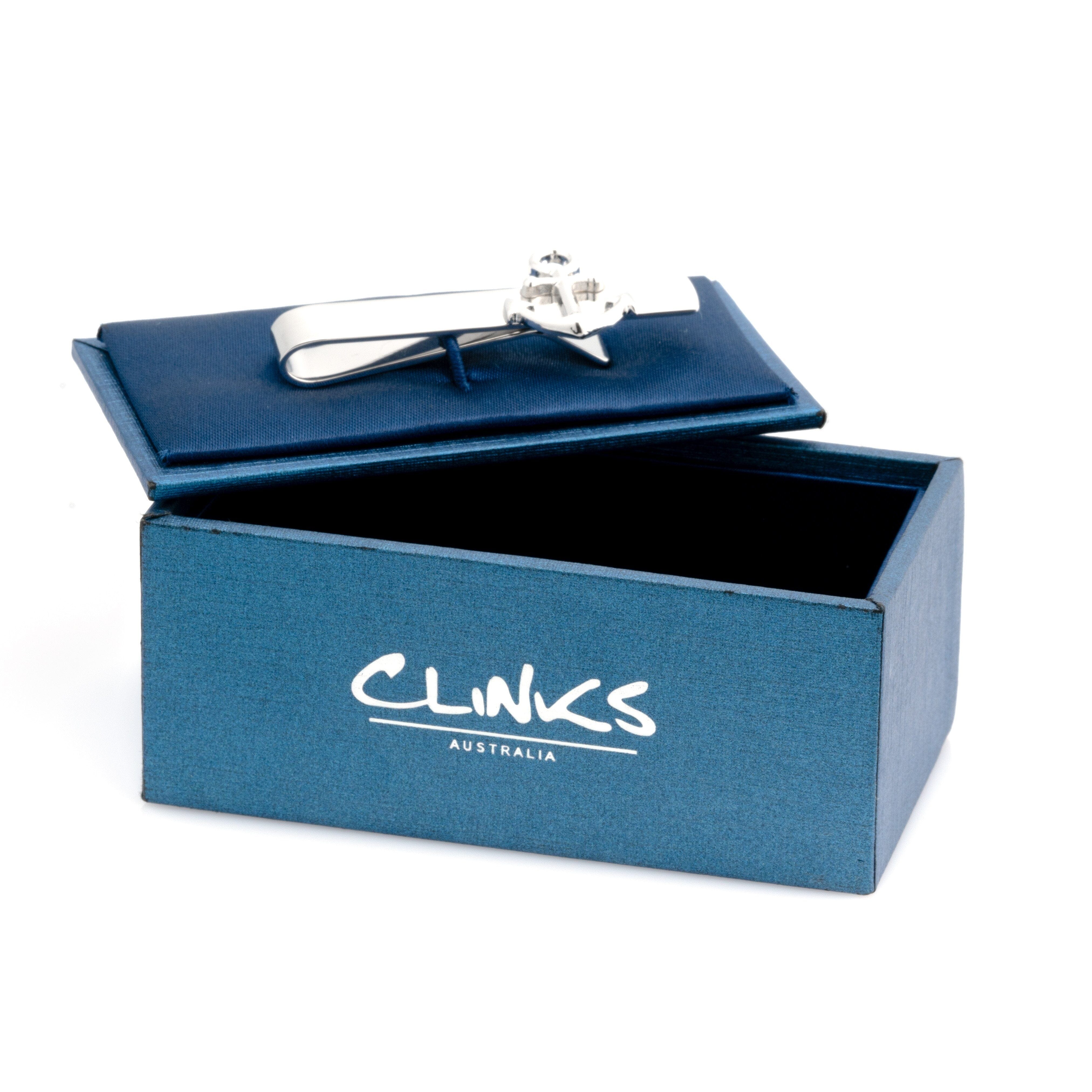 Shiny Silver Anchor Tie Bar Tie Clips Clinks