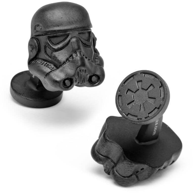 Star Wars Stormtrooper 3D Head Cufflinks in Matte Black Novelty Cufflinks Star Wars Star Wars Stormtrooper 3D Head Cufflinks in Matte Black