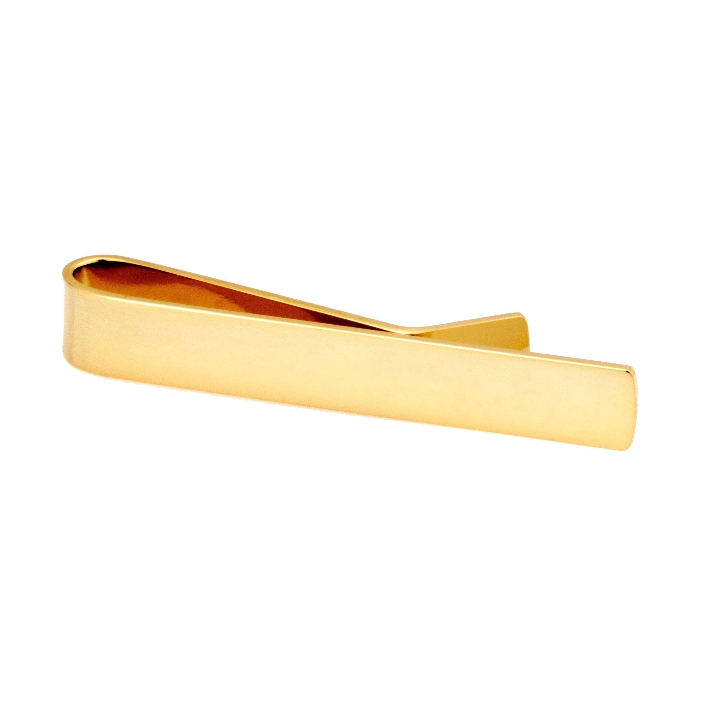 Shiny Round Gold Cufflinks & Tie Bar Set Gift Set Clinks Australia