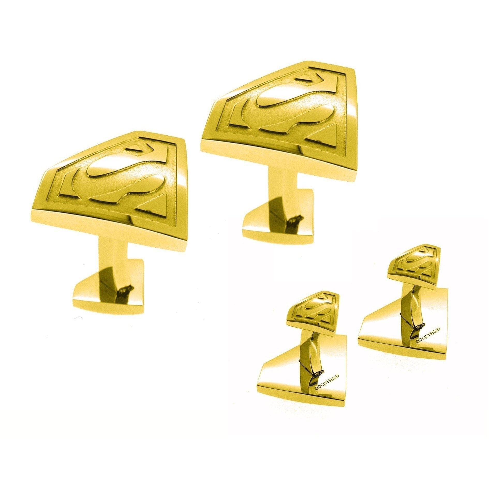 Superman Cufflinks Gold Novelty Cufflinks DC Comics Superman Cufflinks Gold