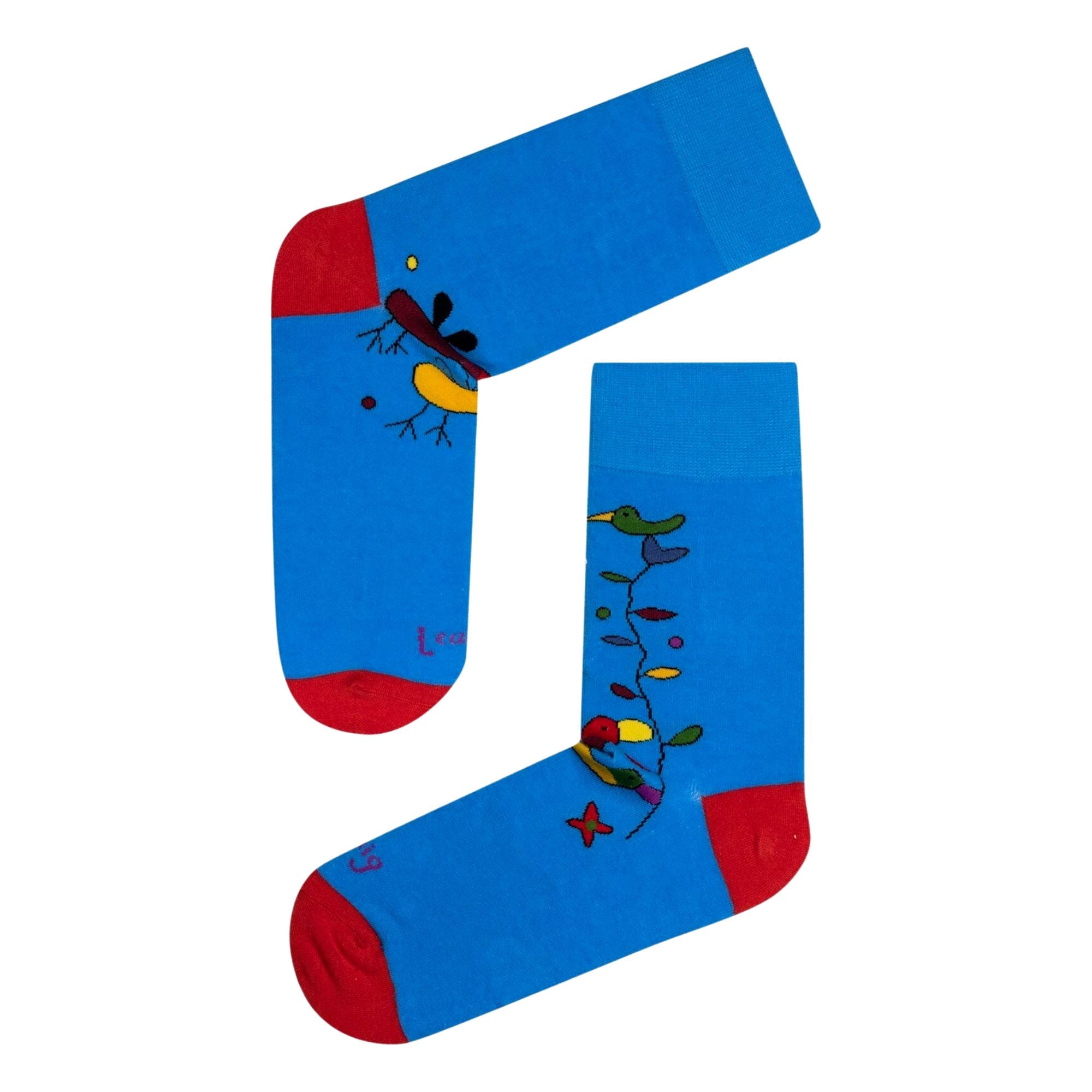 Michael Leunig Bird Blue Socks Socks Leunig for James Harper
