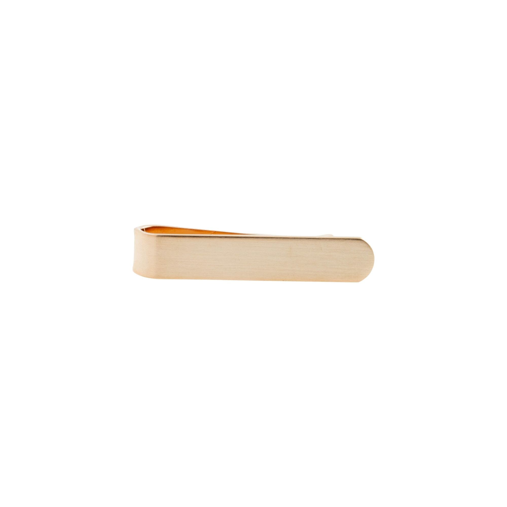 Small Shiny Rose Gold Tie Bar with curved end 35mm Tie Bars Clinks