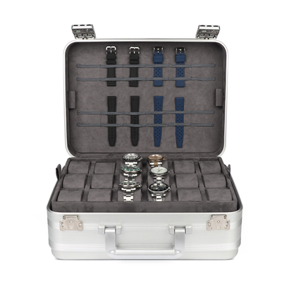 36 Slot Aluminium Watch Travel Case with Lock