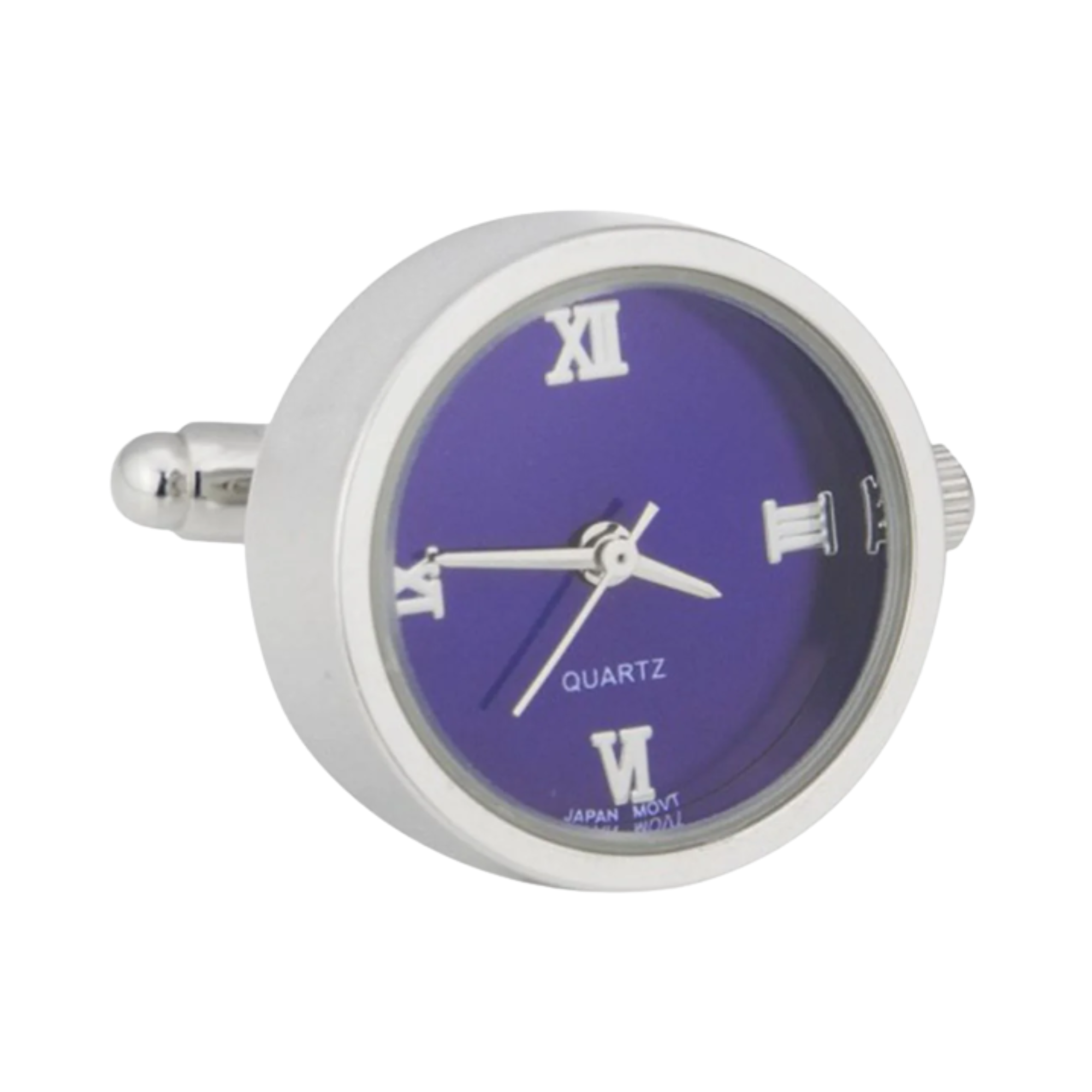 Round Blue Faced Working Clock Watch Cufflinks