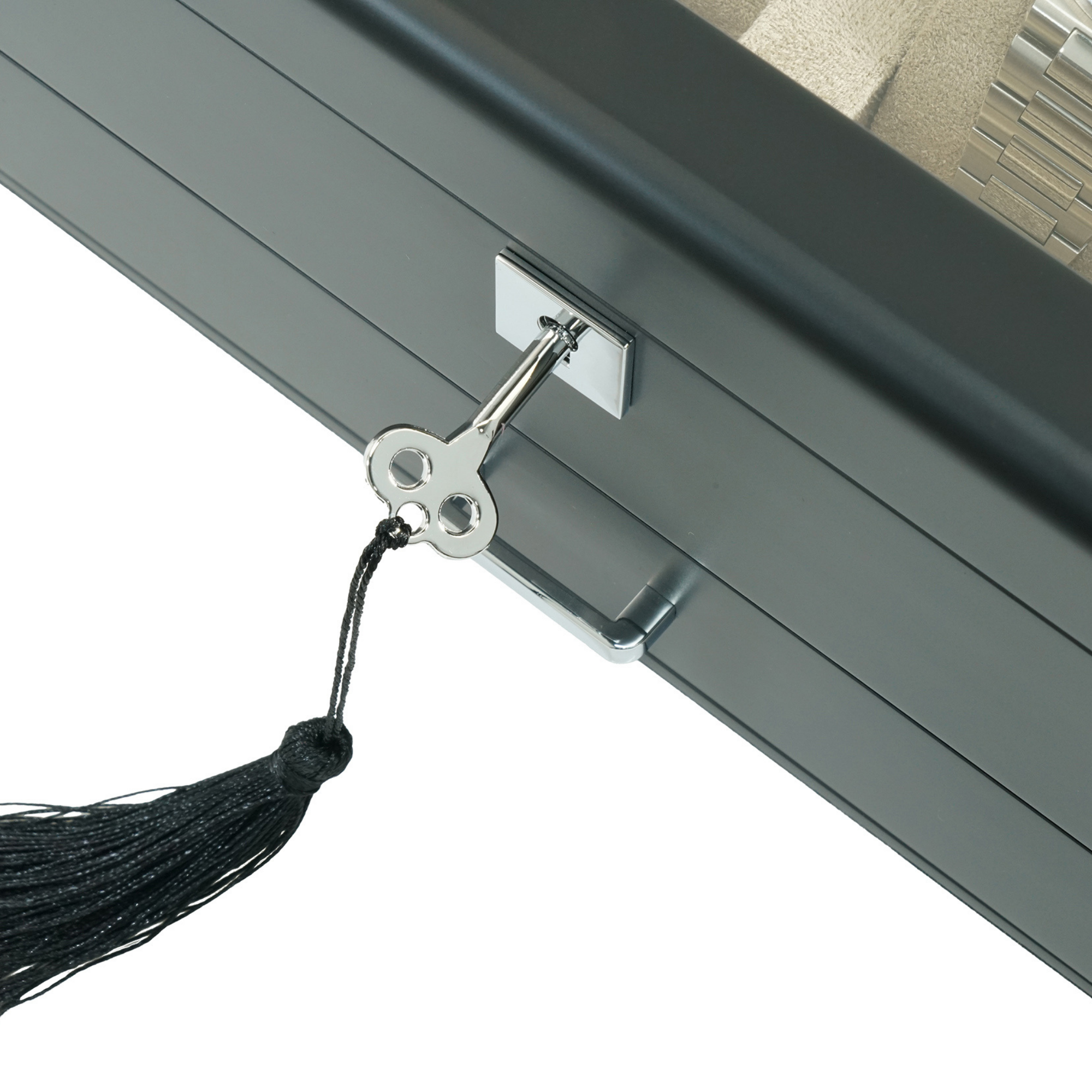 4 Slots Wooden Watch Box with Taupe Interior and Drawer