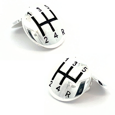 Shiny Five Speed Gear Shift with Chain Cufflinks