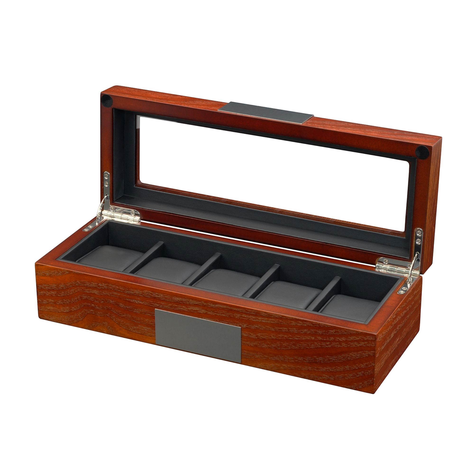 Seconds - 5 Slots Mahogany Wooden Watch Box