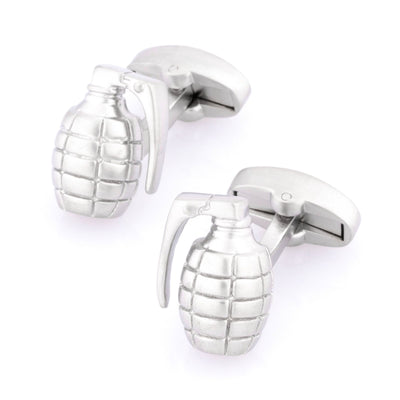 Grenade Silver Cufflinks