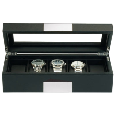 5 Slots Leather Watch Box